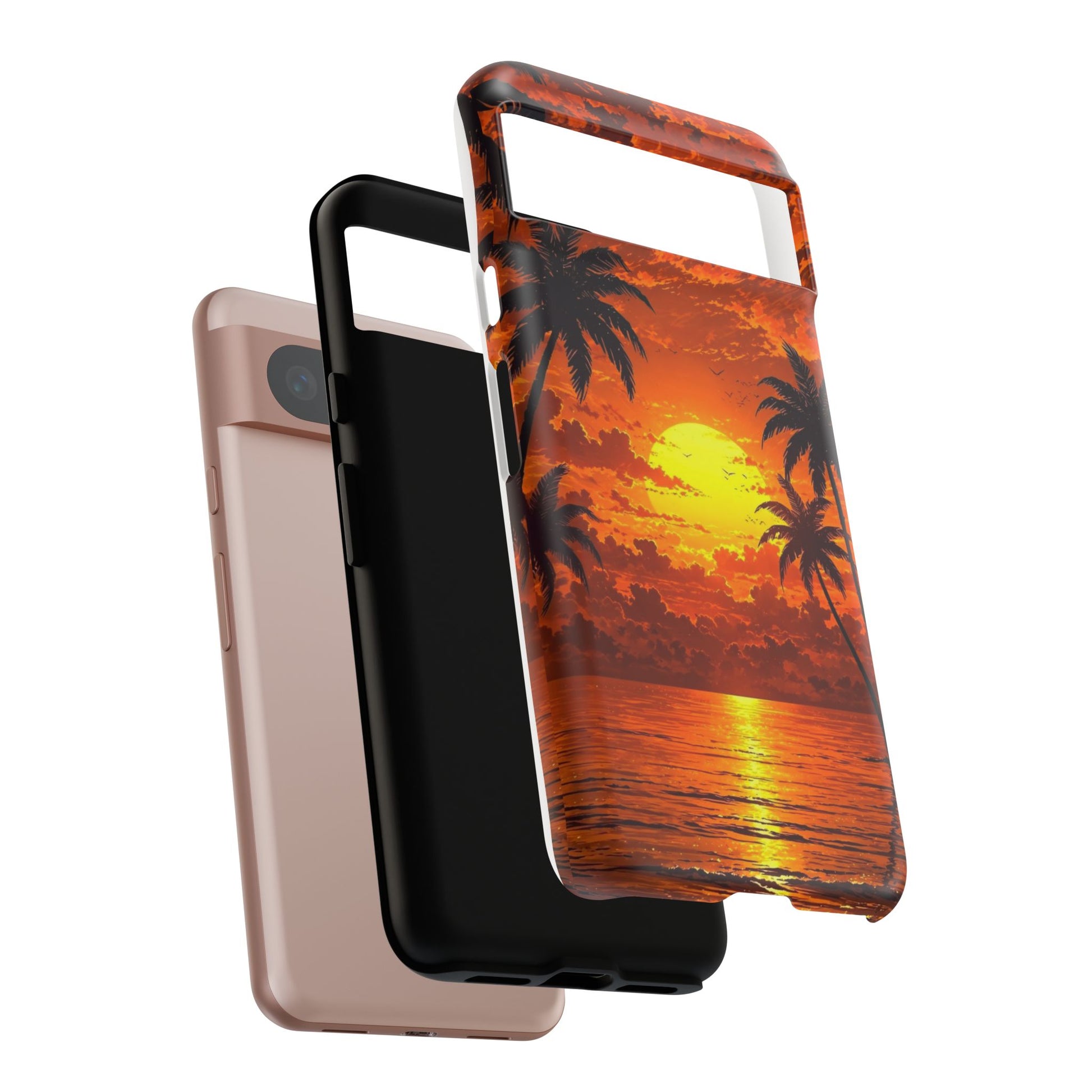 Beautiful Beach Sunset Tough Cases for iPhones, Samsung, and Pixel