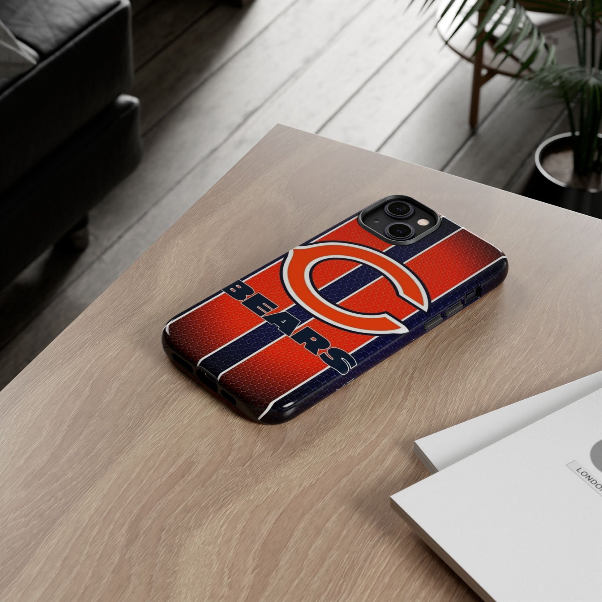 Chicago Bears Stripes Football Phone Case, Tough Cases for iPhones, Samsung, and Pixel