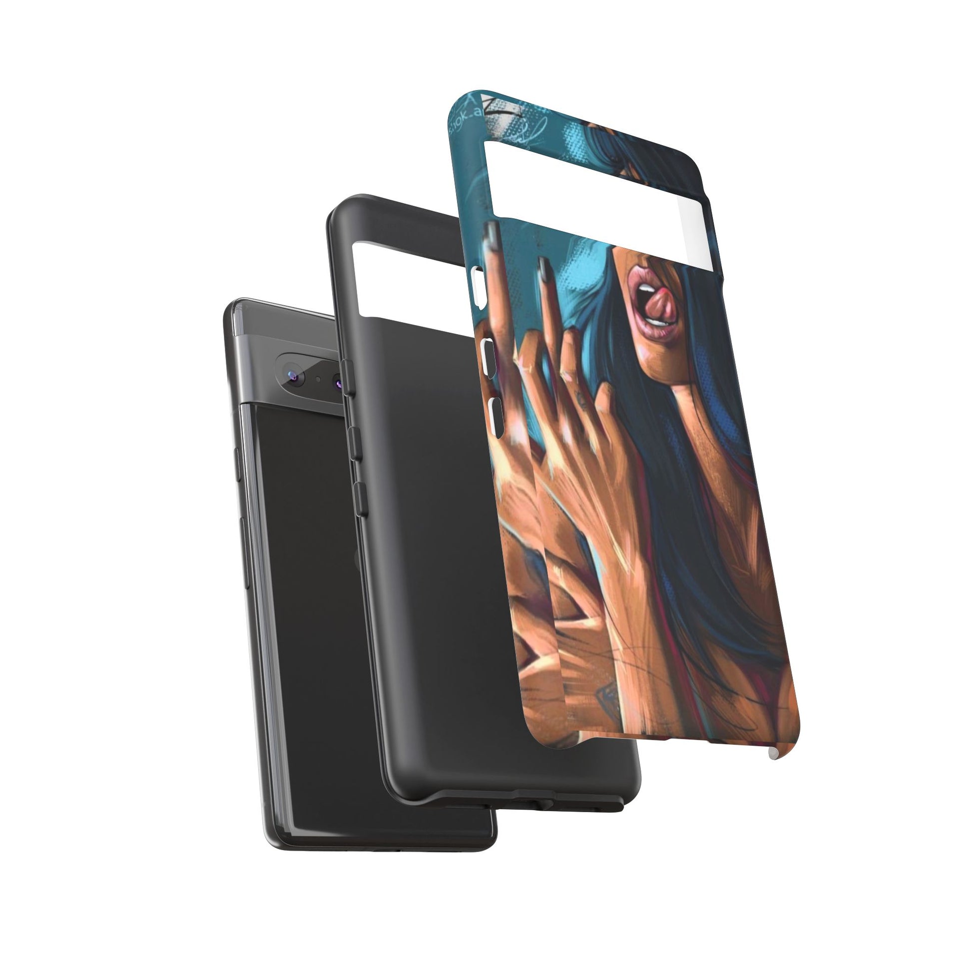 Tough Girl Theme Urban Design Cases for iPhones, Samsung, and Pixel