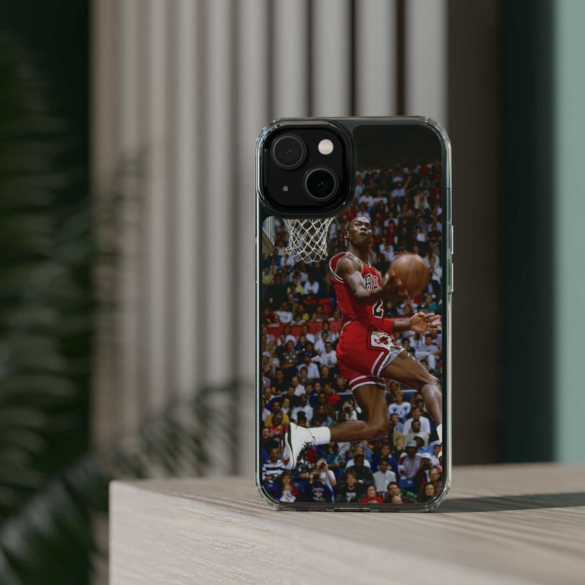 Vintage Jordan Dunk themed Basketball Inspired design Clear Phone Cases