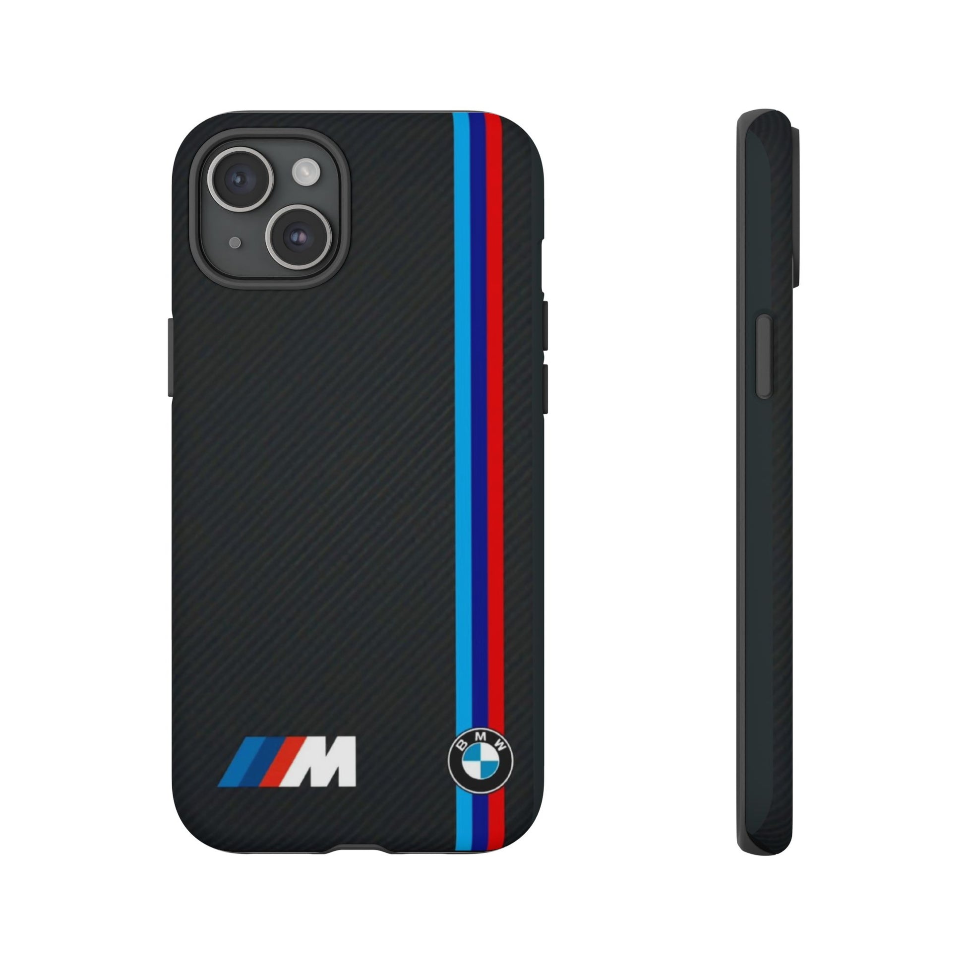 BMW M Stripes Carbon Fiber Design Tough Cases for iPhones, Samsung, and Pixel