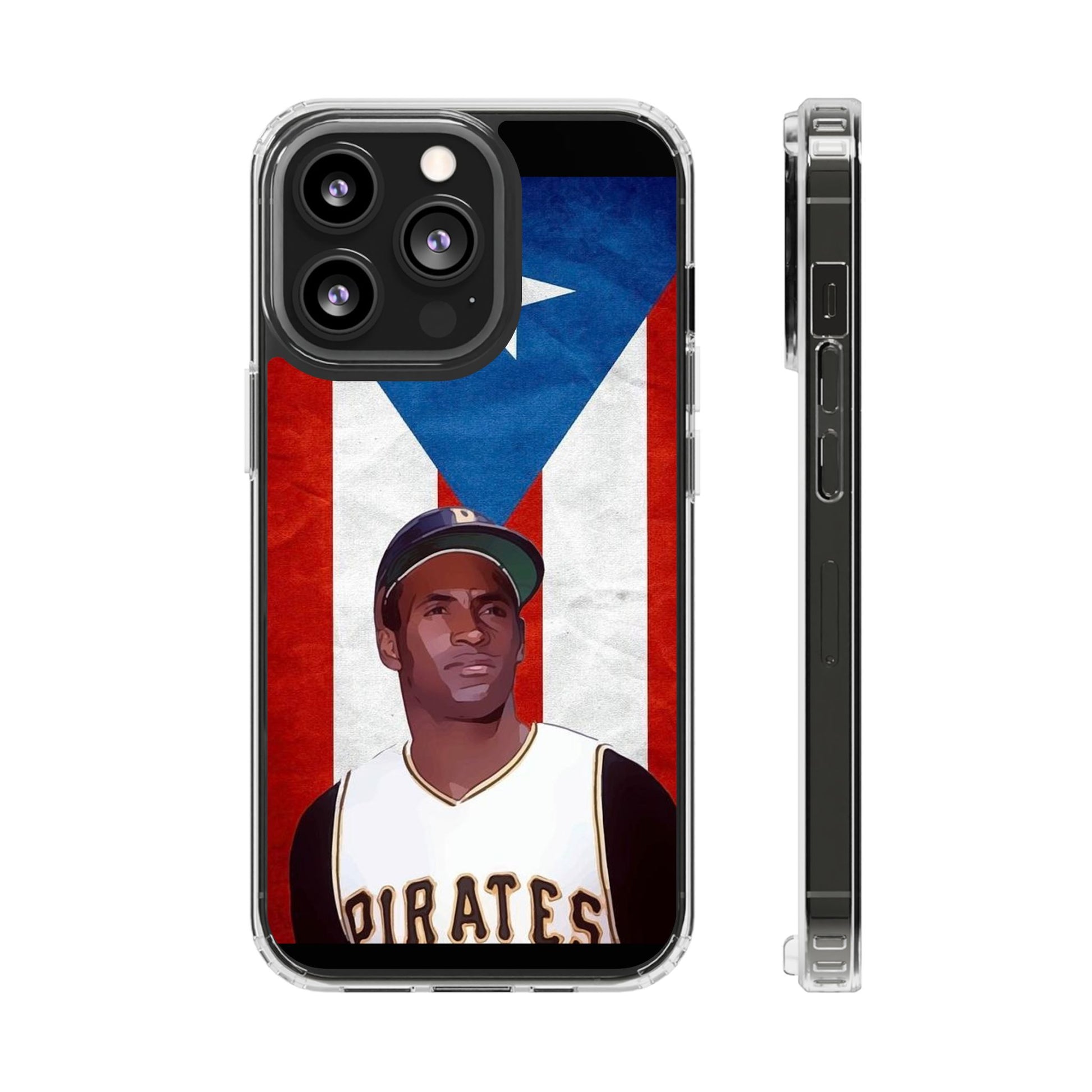 Puerto Rican Baseball Legend Clemente inspired Protective Iphone, Samsung case