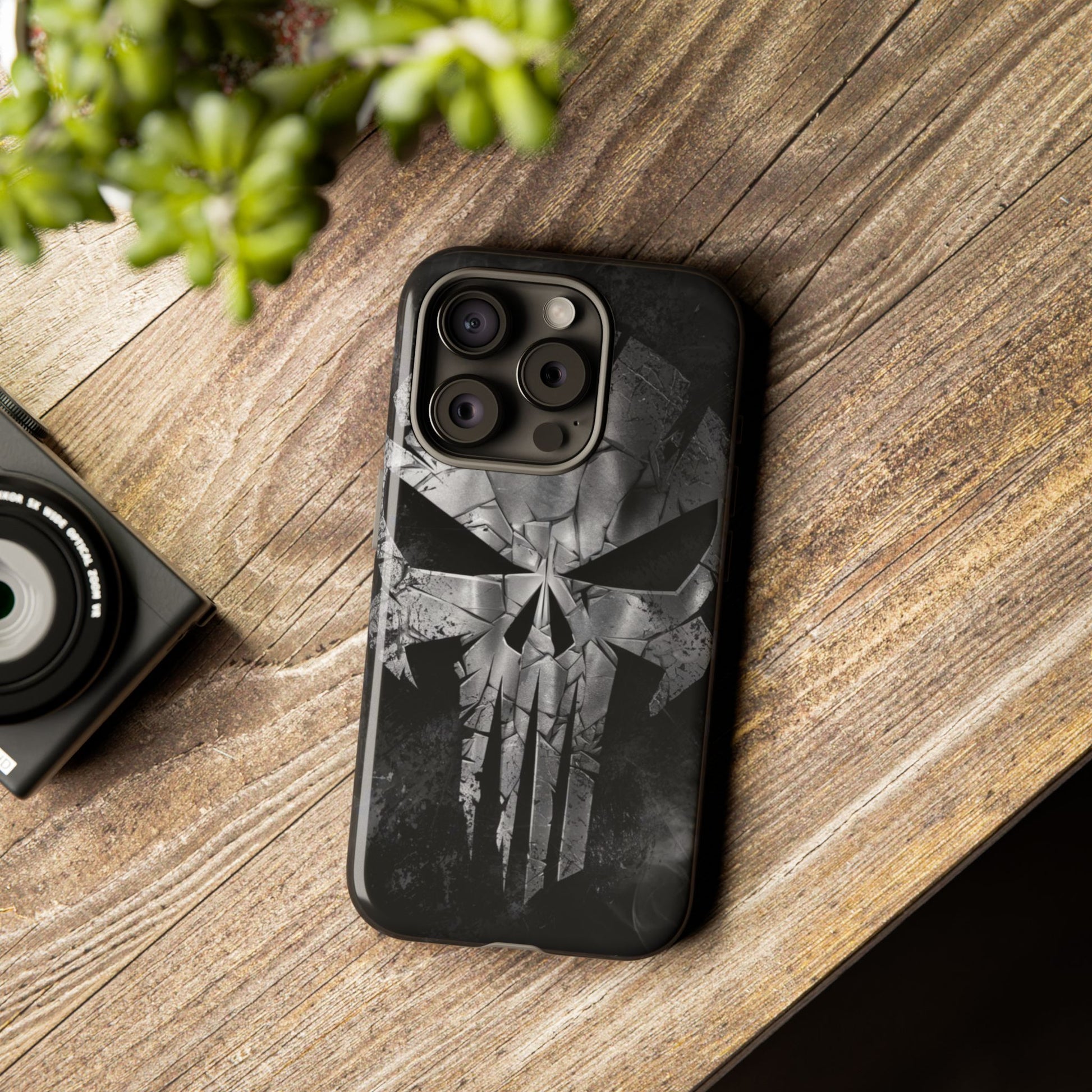 The Punisher Logo Art Tough Cases for iPhones, Samsung, and Pixel