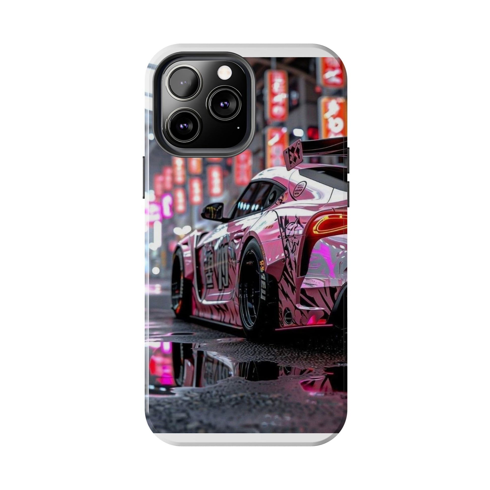 Pink Sports Car Tough Phone Cases for Iphones & Samsung Phones Durable