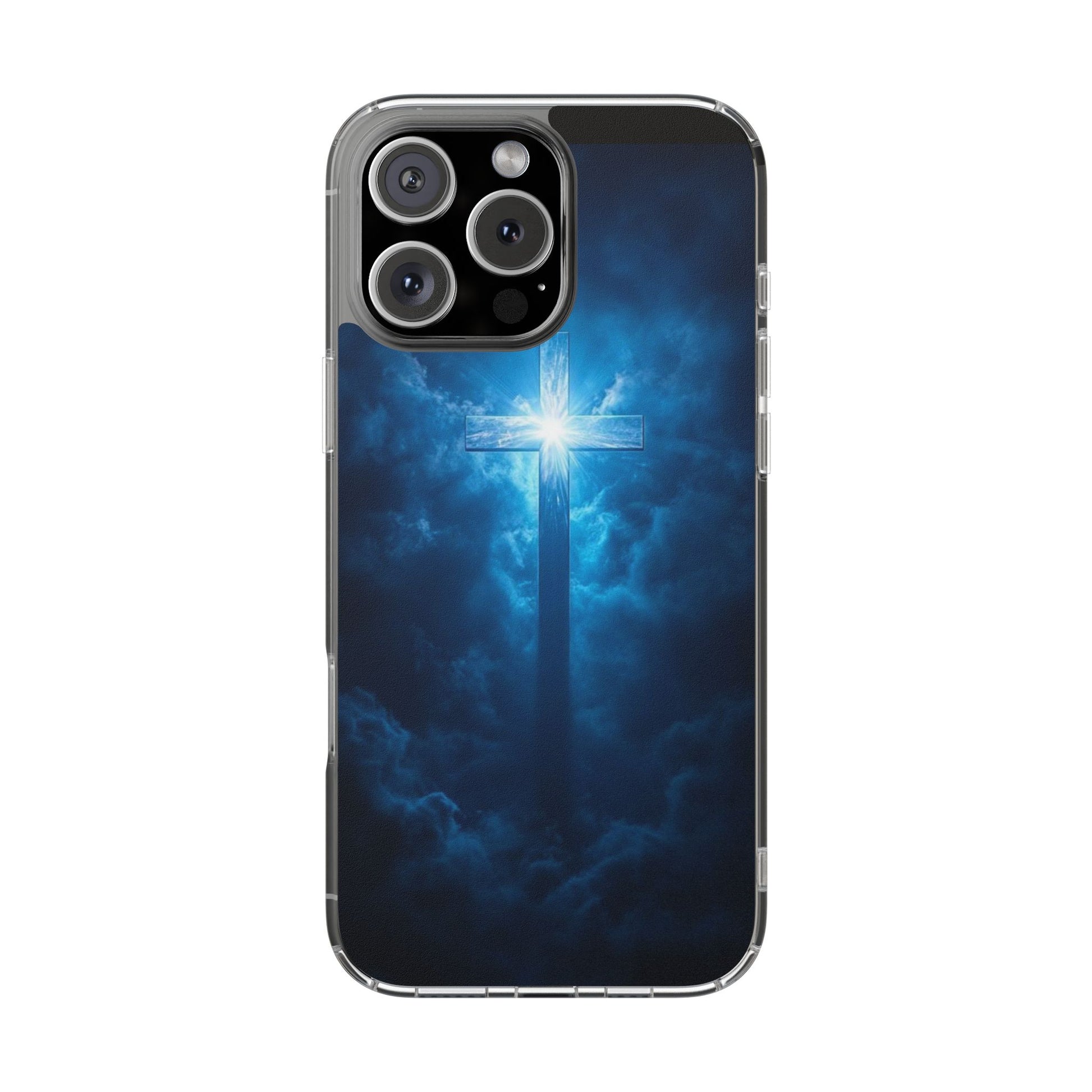 Religious Phone Case, Christian Cross in Clouds Art, Phone Accessories, Samsung