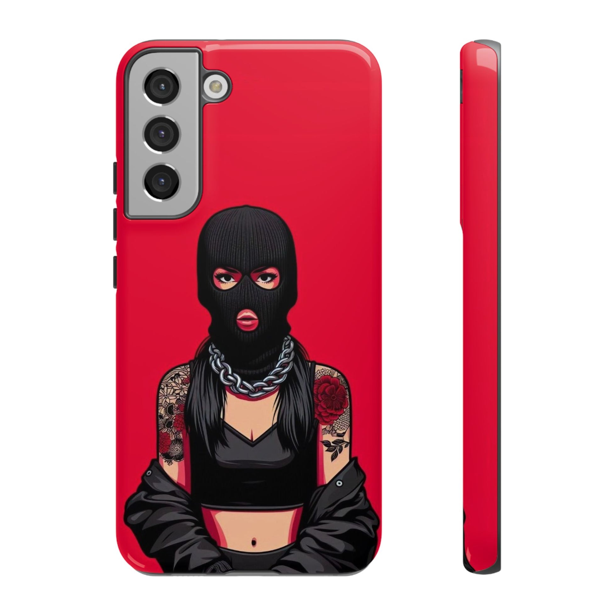 Thug Girl Red Design Tough Cases for iPhones, Samsung, and Pixel