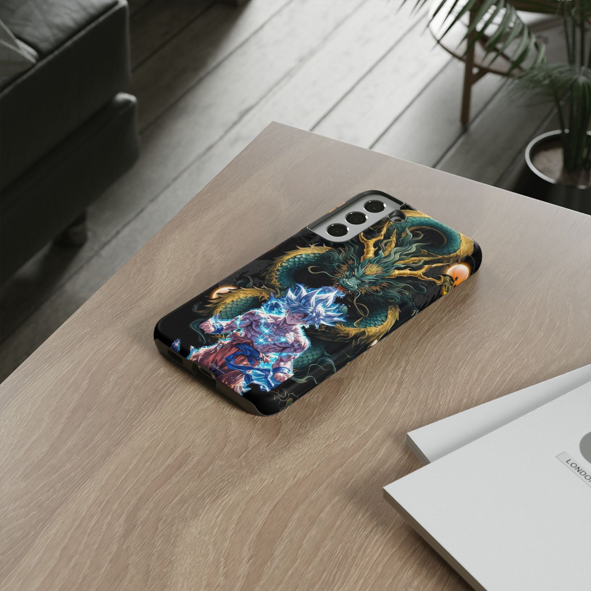 Anime Goku x Shenron Dragonball Z Tough Cases for iPhones, Samsung, and Pixel