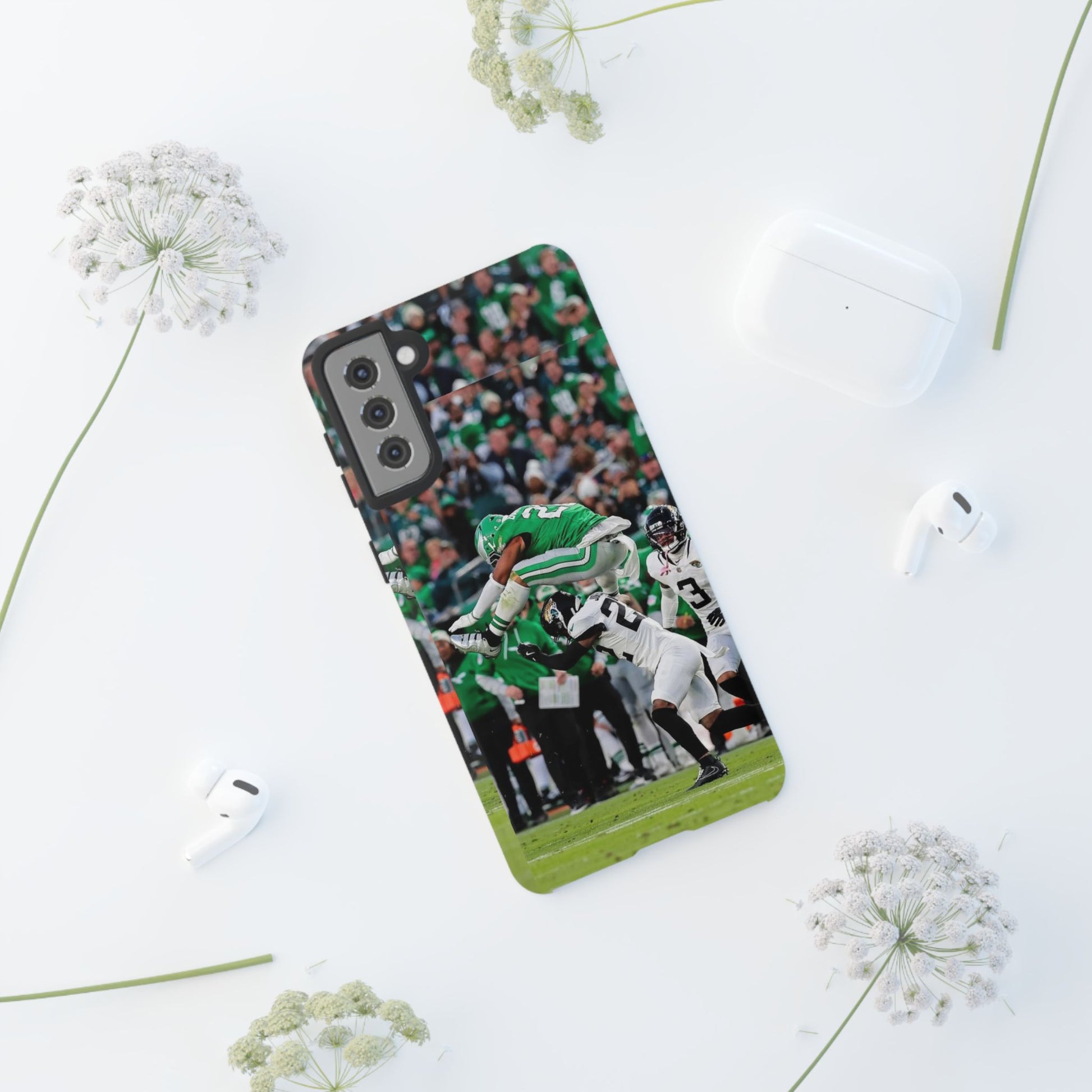 Saquon Barkley The Huddle Eagles Football Tough Cases for iPhones, Samsung, and Pixel