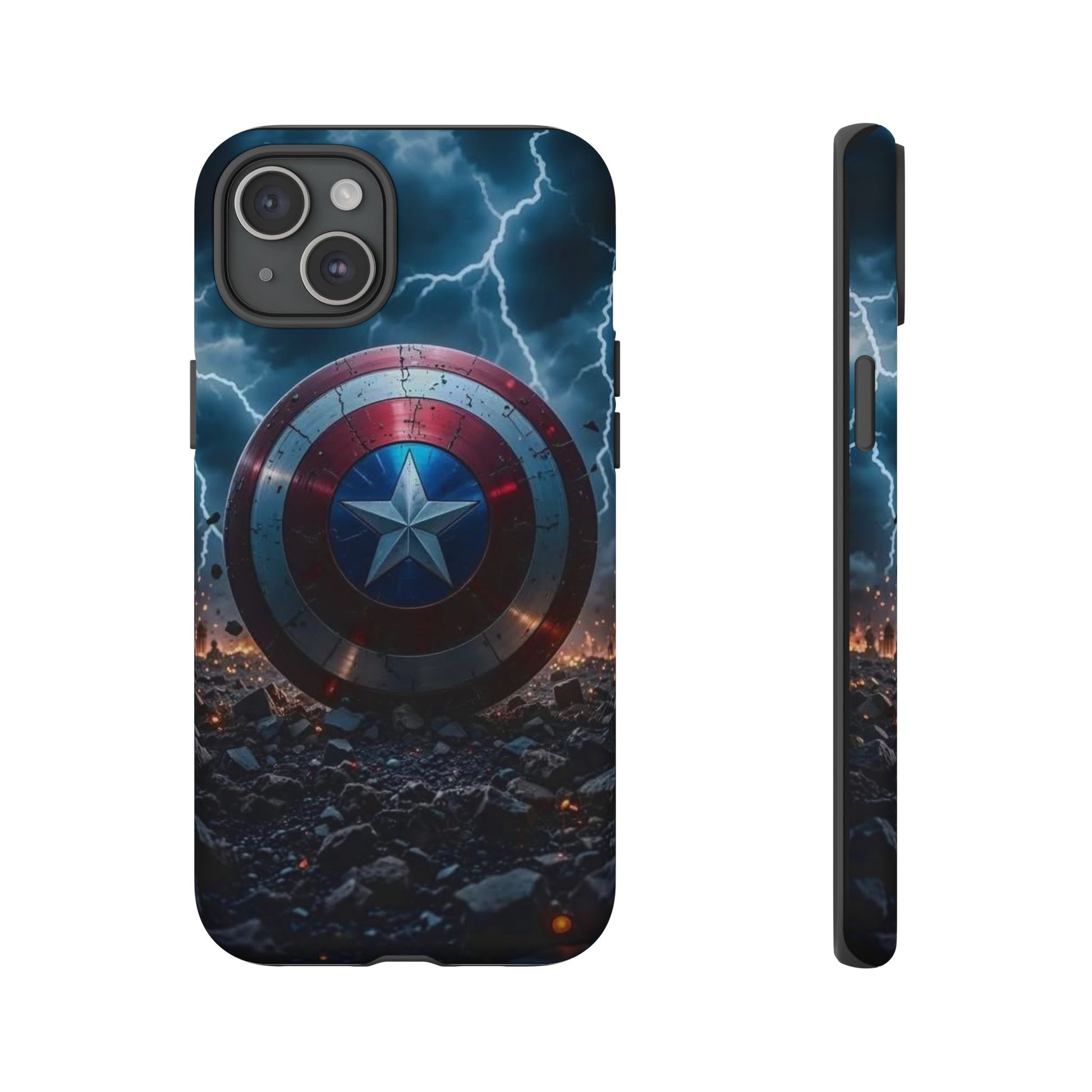 Captain America Shield Tough Cases for iPhones, Samsung, and Pixel