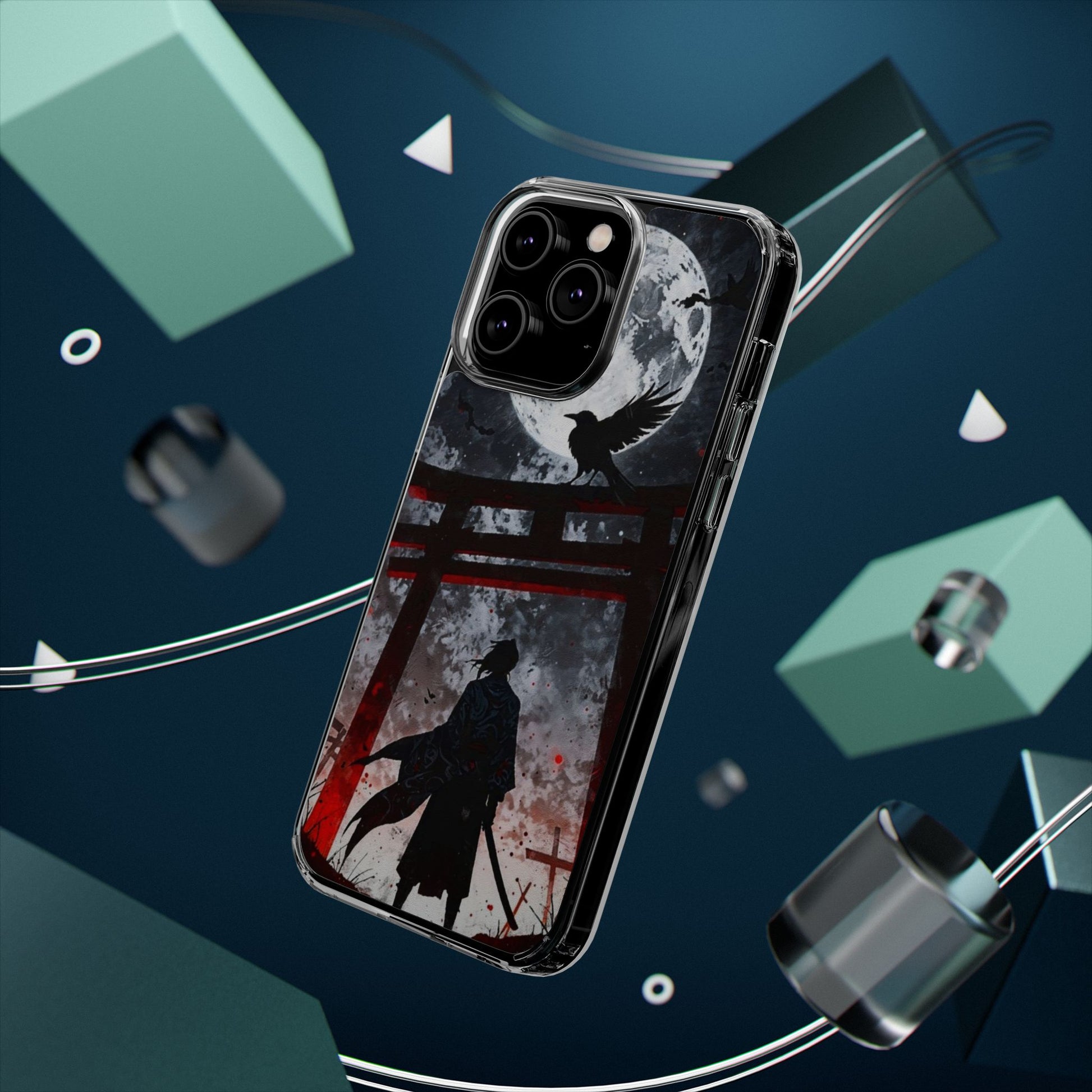 The Lone Samurai and Crow Design case for Iphone and Samsung phones