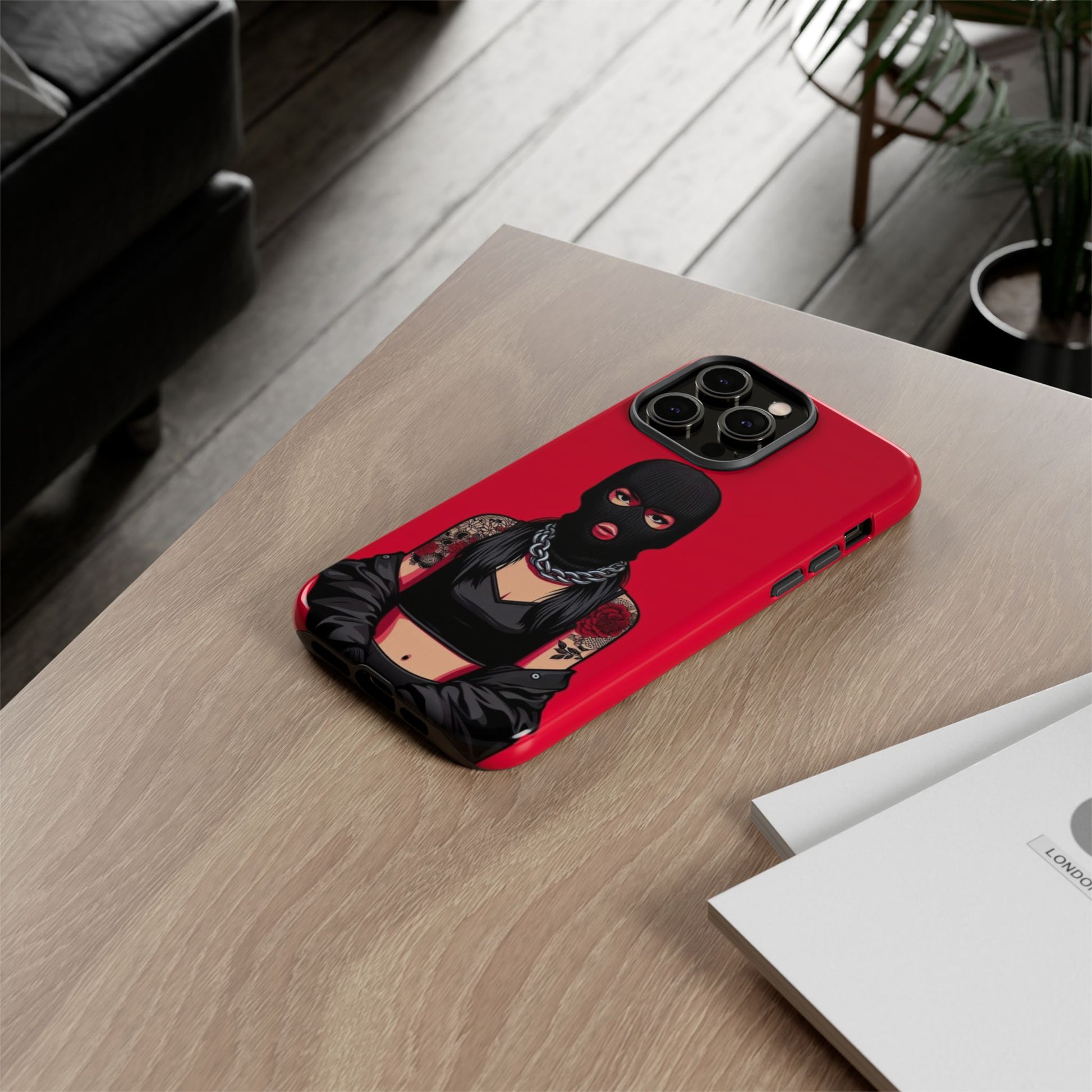 Thug Girl Red Design Tough Cases for iPhones, Samsung, and Pixel