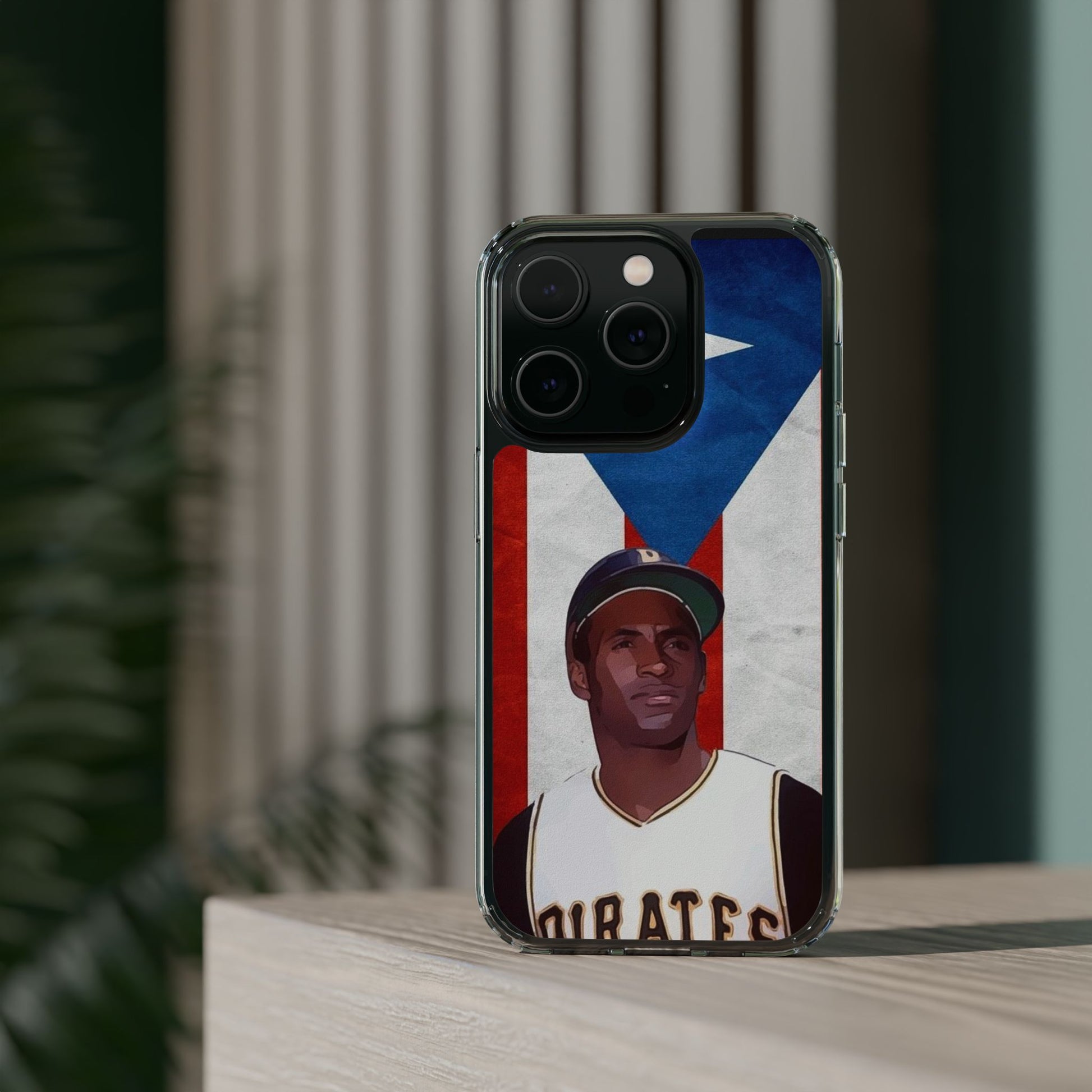 Puerto Rican Baseball Legend Clemente inspired Protective Iphone, Samsung case