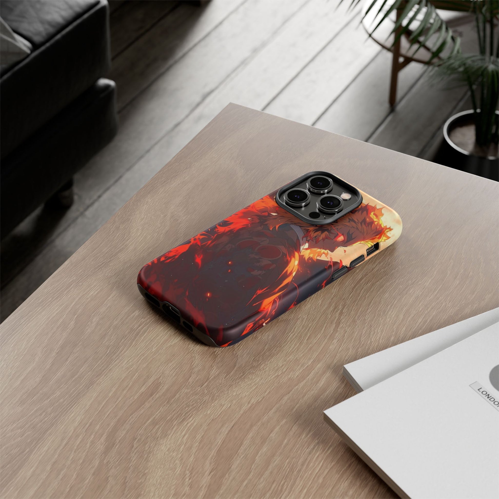 Demon Sl;ayer Rengoku Anime Phone Case, Tough Cases for iPhones, Samsung, and Pixel