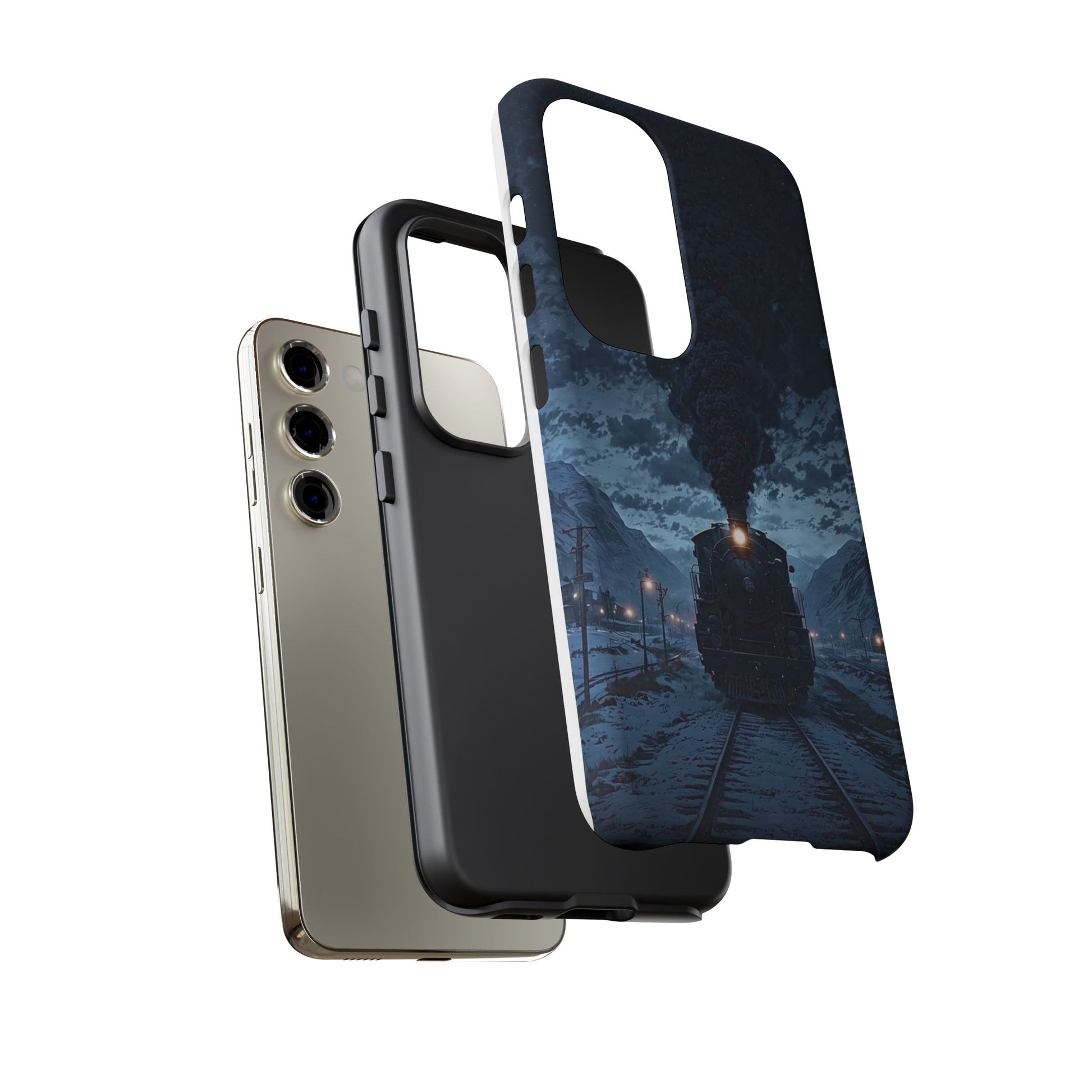 Steam Engine Train Themed Tough Cases for iPhones, Samsung, and Pixel