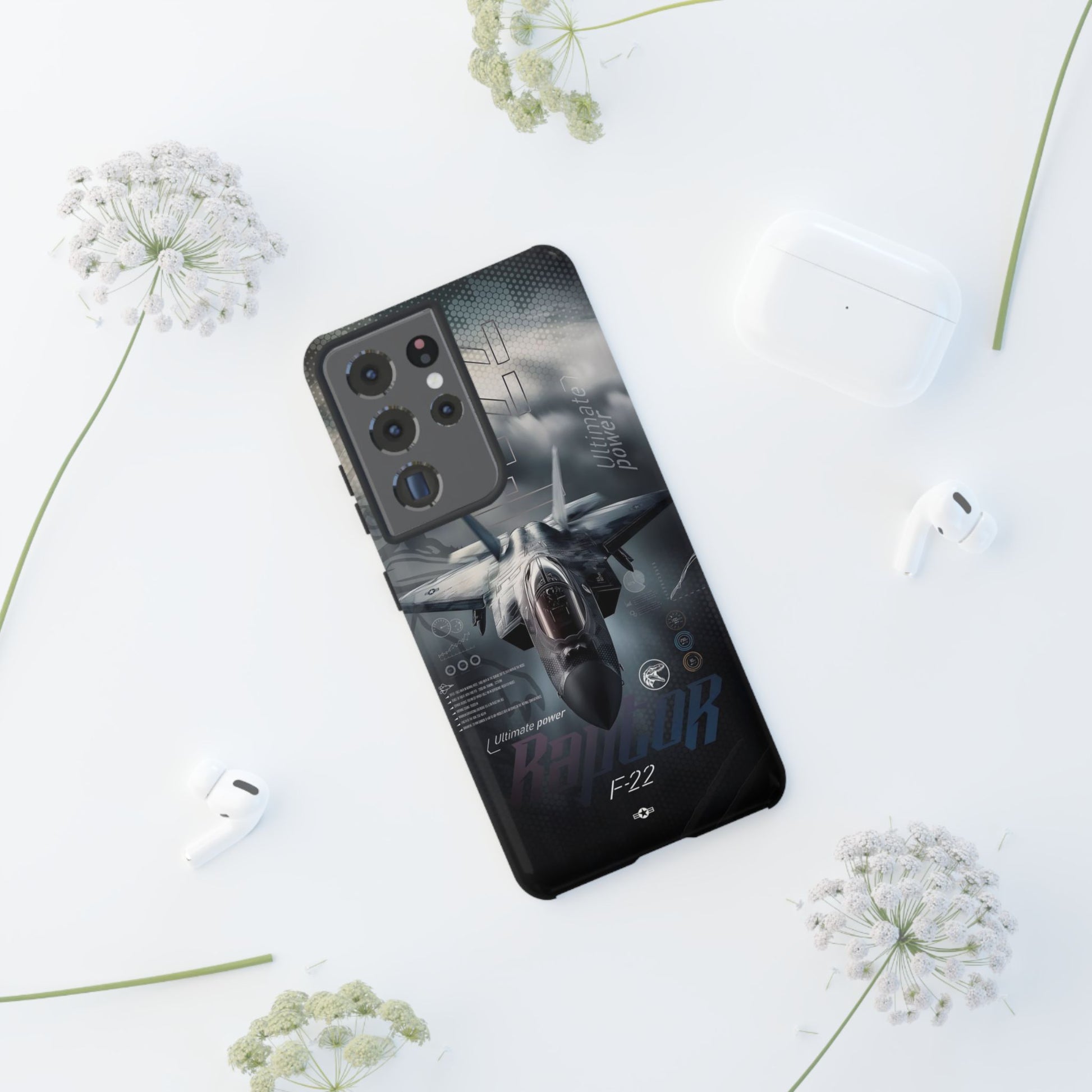 F-22 Raptor Fighter Jet Tough Cases for iPhones, Samsung, and Pixel