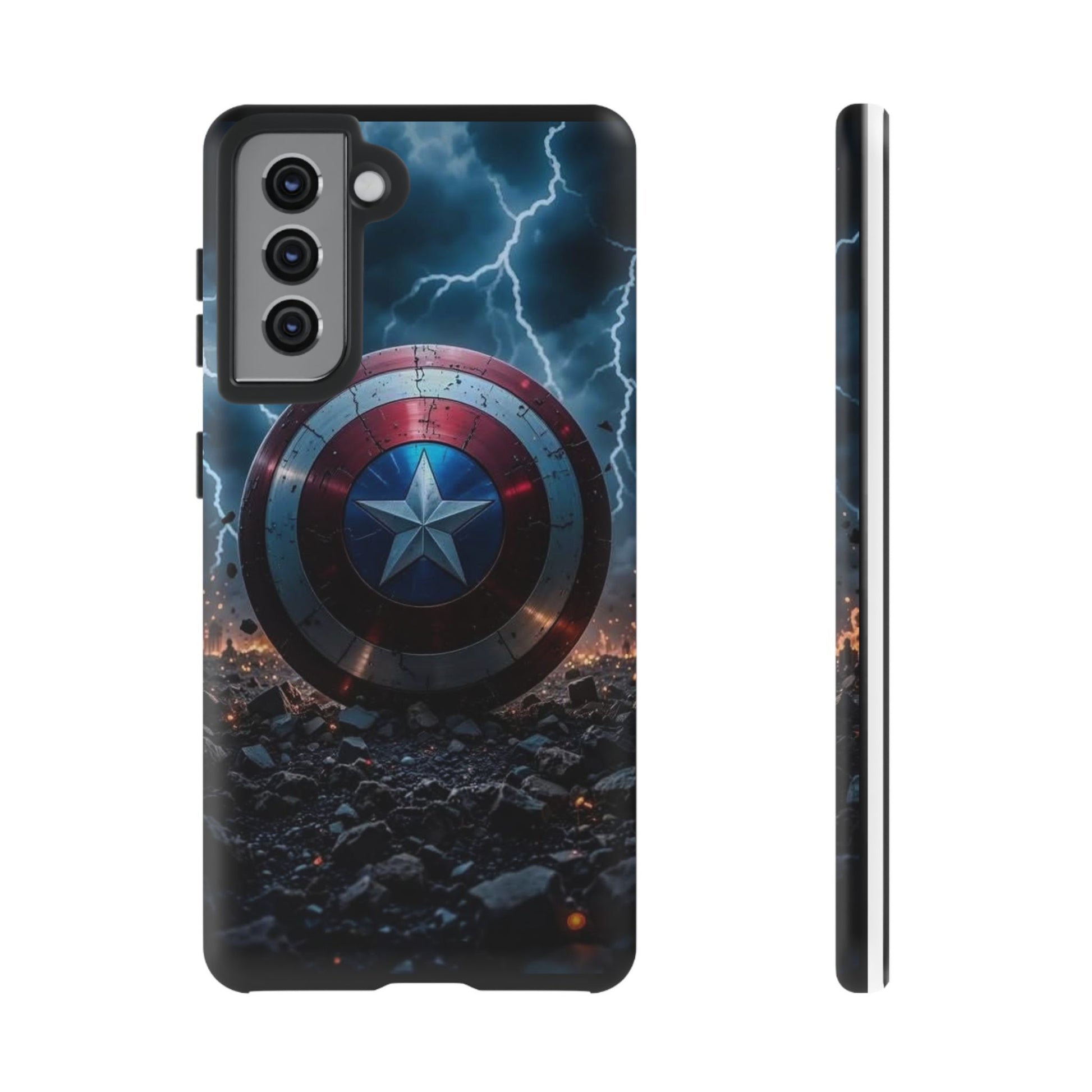 Captain America Shield Tough Cases for iPhones, Samsung, and Pixel