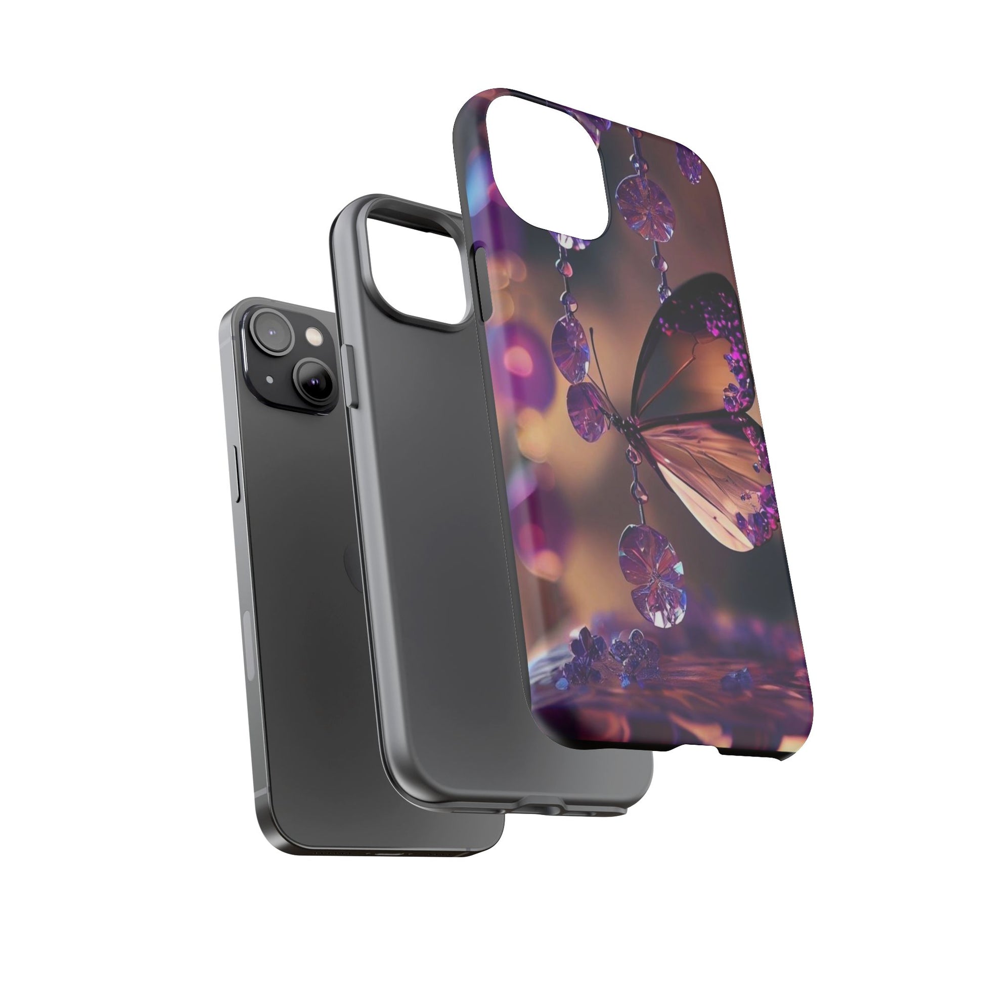 Purple Butterfly Tough Cases for iPhones, Samsung, and Pixel