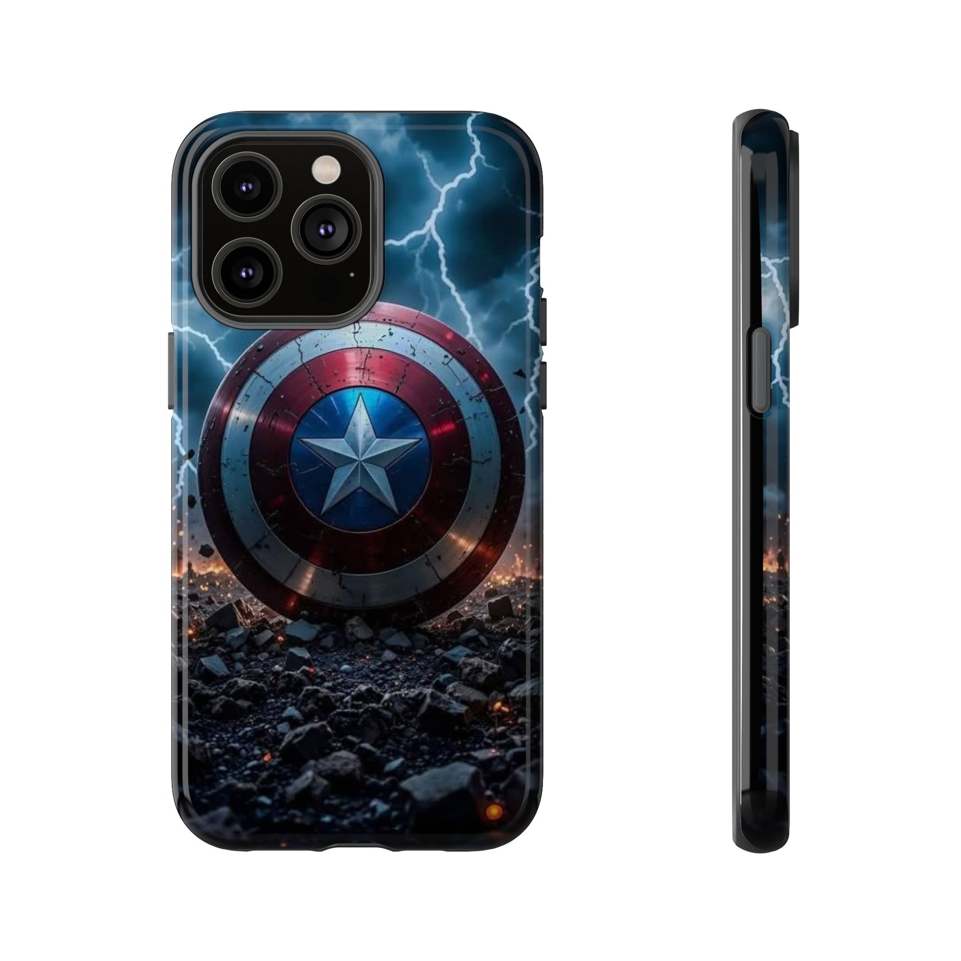 Captain America Shield Tough Cases for iPhones, Samsung, and Pixel