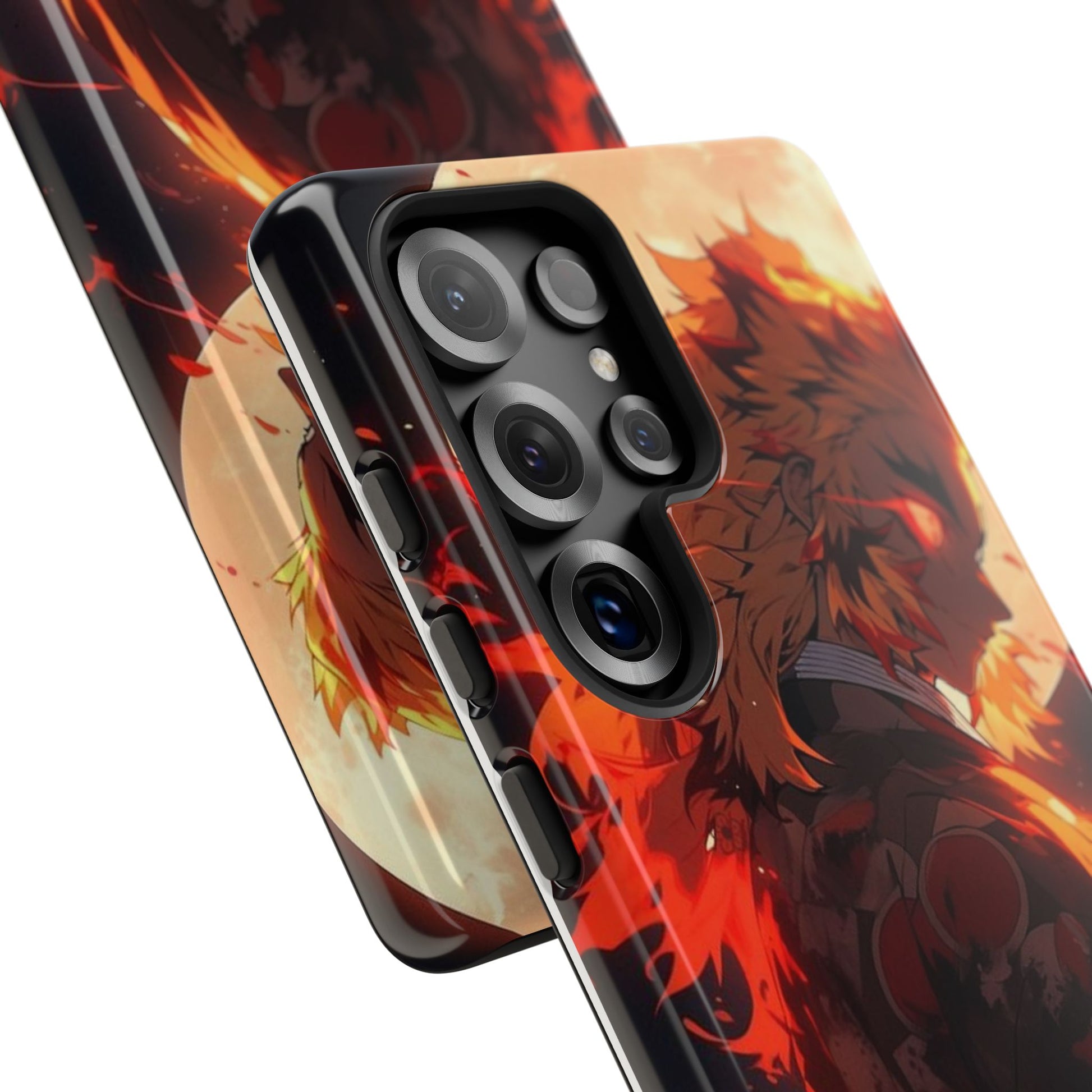 Demon Sl;ayer Rengoku Anime Phone Case, Tough Cases for iPhones, Samsung, and Pixel