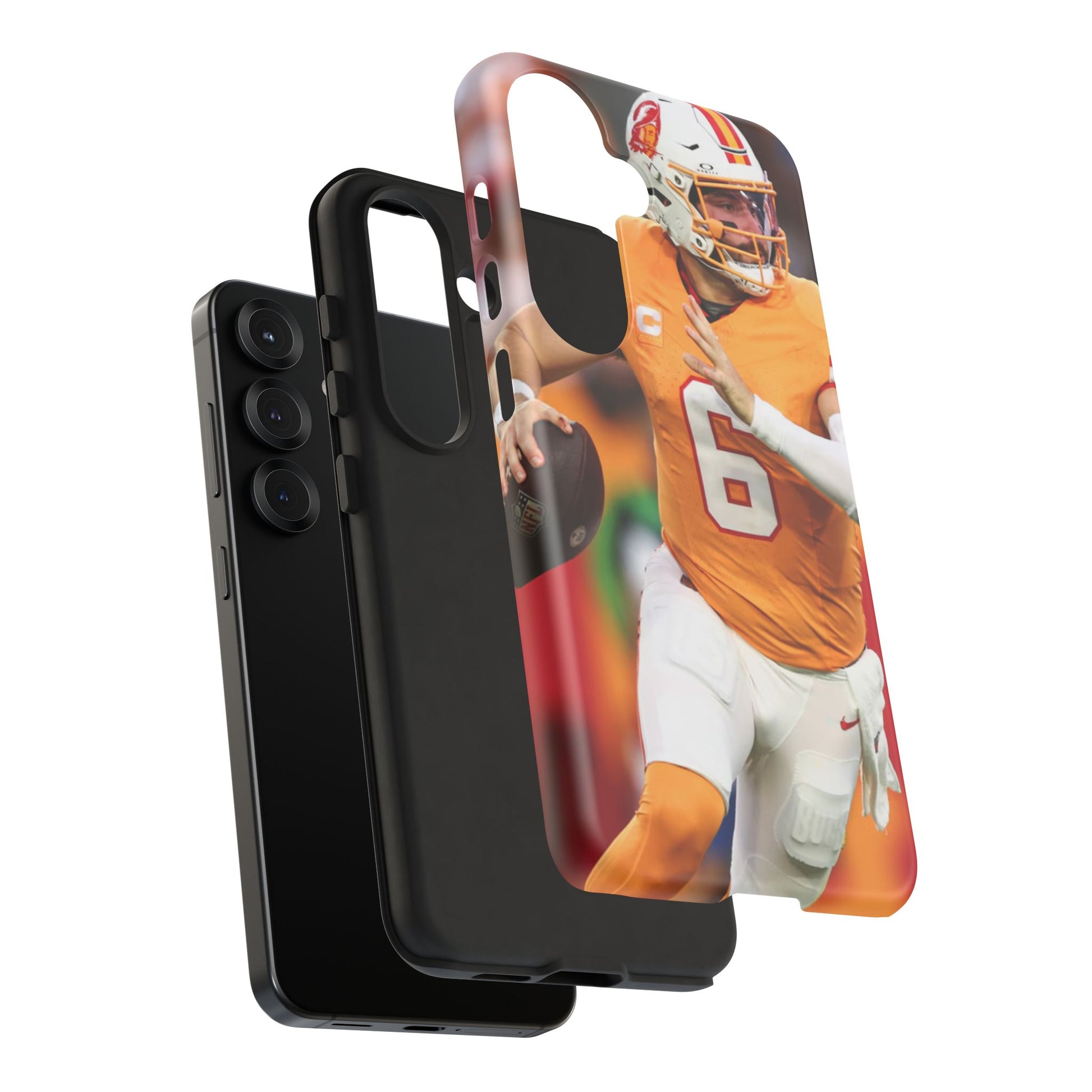 Tampa Bay Buccaneers Baker Mayfield Football Tough Cases for iPhones, Samsung, and Pixel