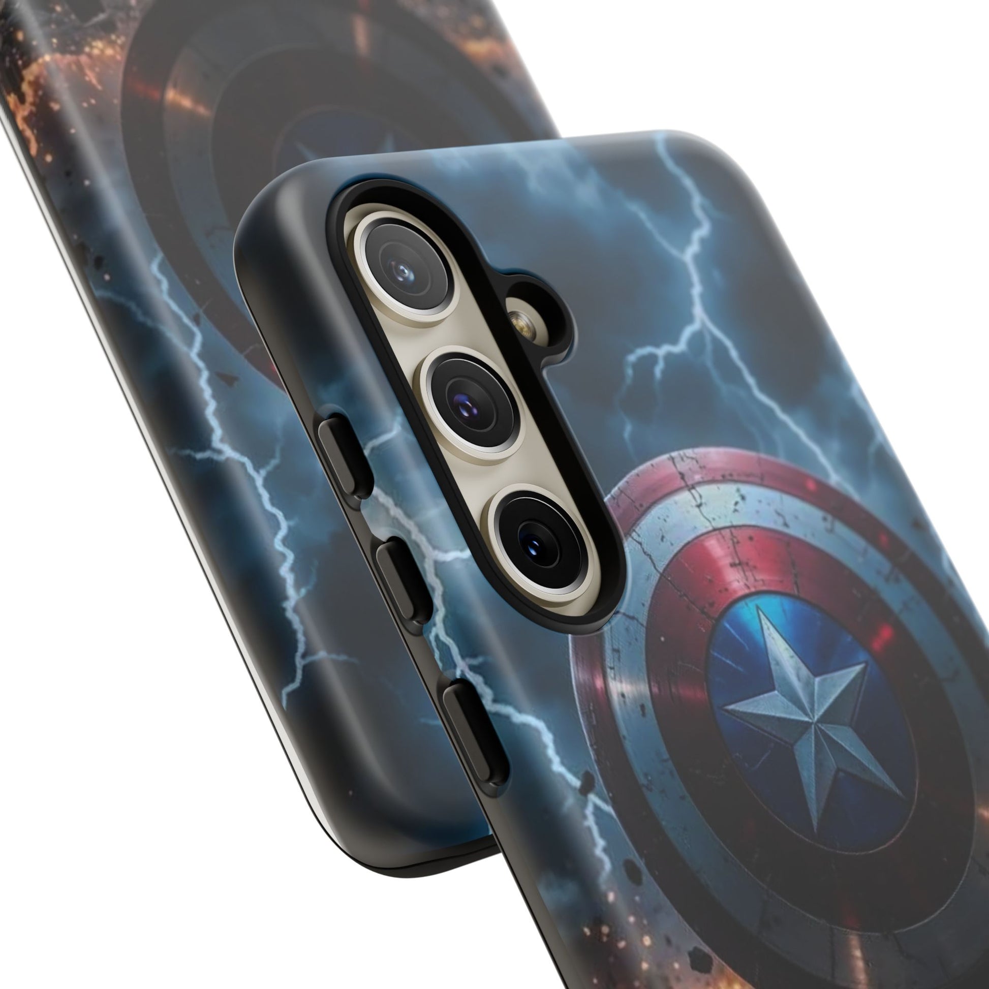 Captain America Shield Tough Cases for iPhones, Samsung, and Pixel