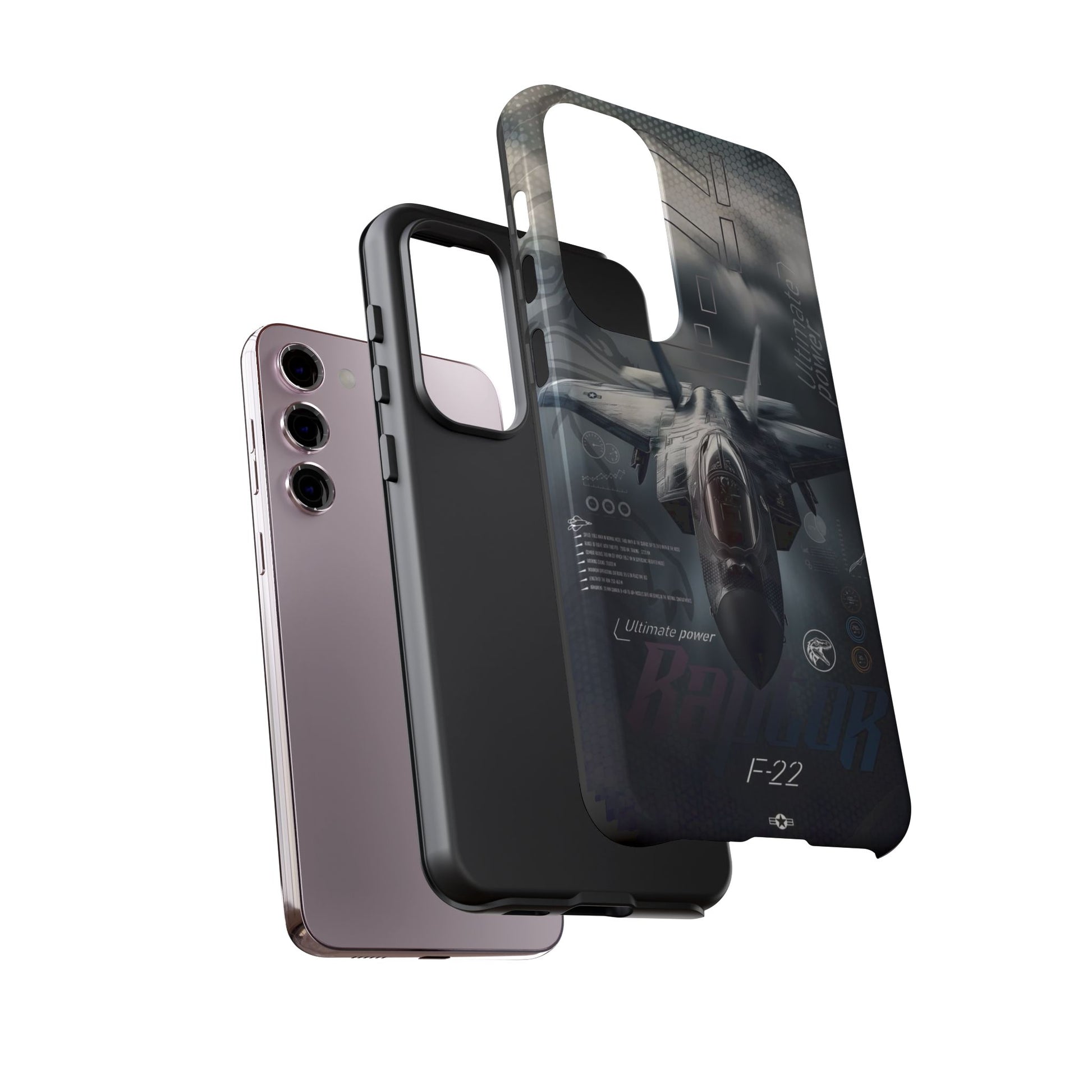 F-22 Raptor Fighter Jet Tough Cases for iPhones, Samsung, and Pixel