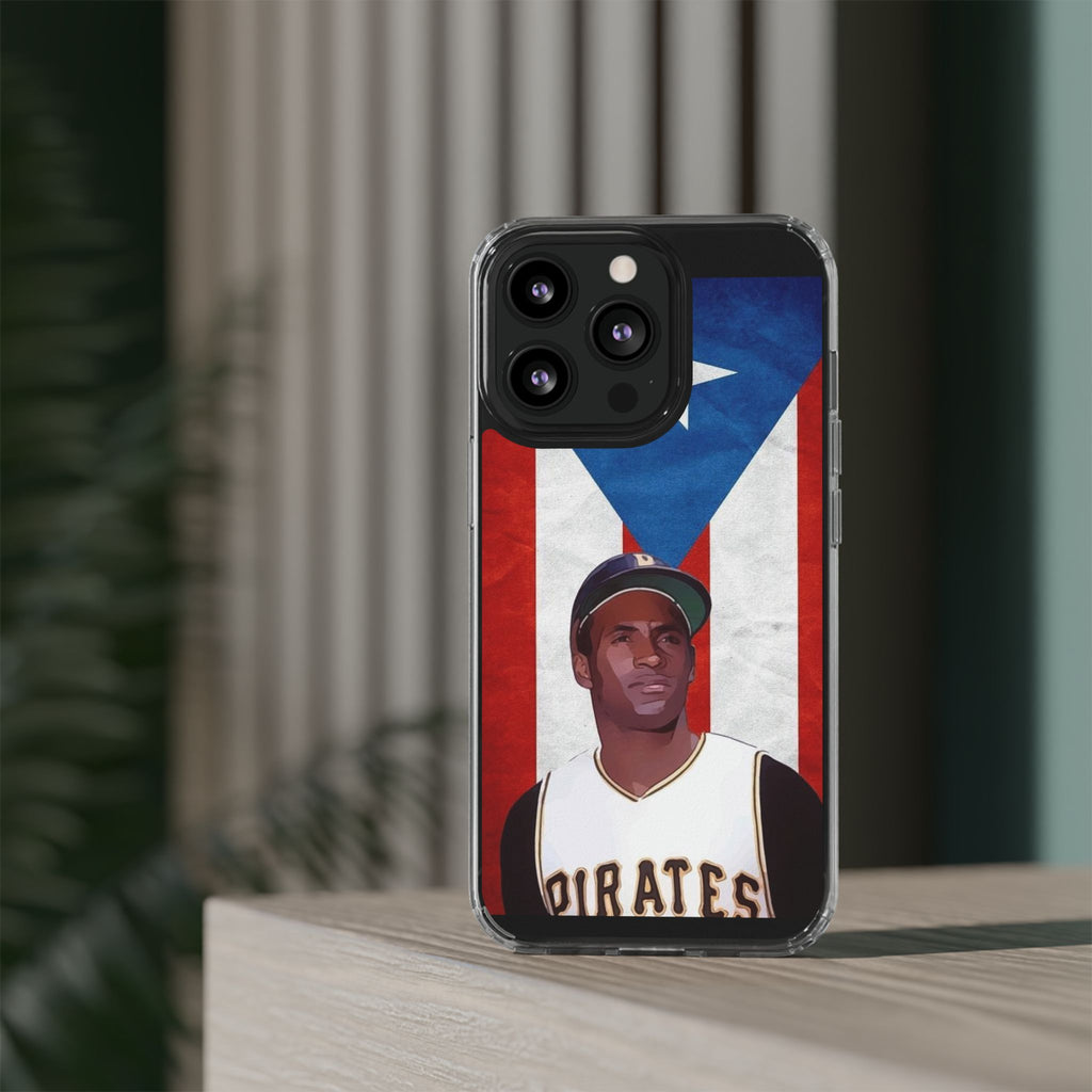 Puerto Rican Baseball Legend Clemente inspired Protective Iphone, Samsung case