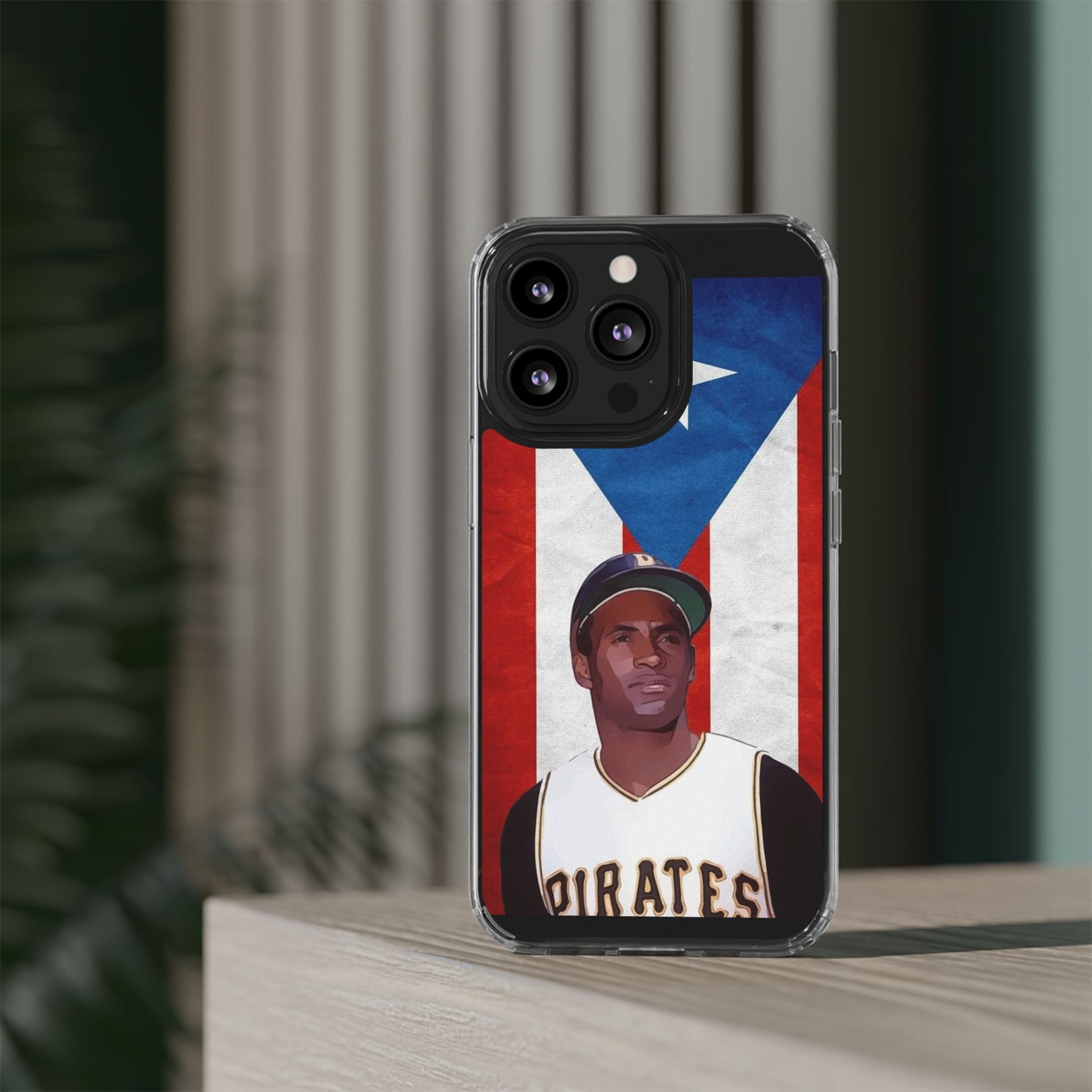 Puerto Rican Baseball Legend Clemente inspired Protective Iphone, Samsung case