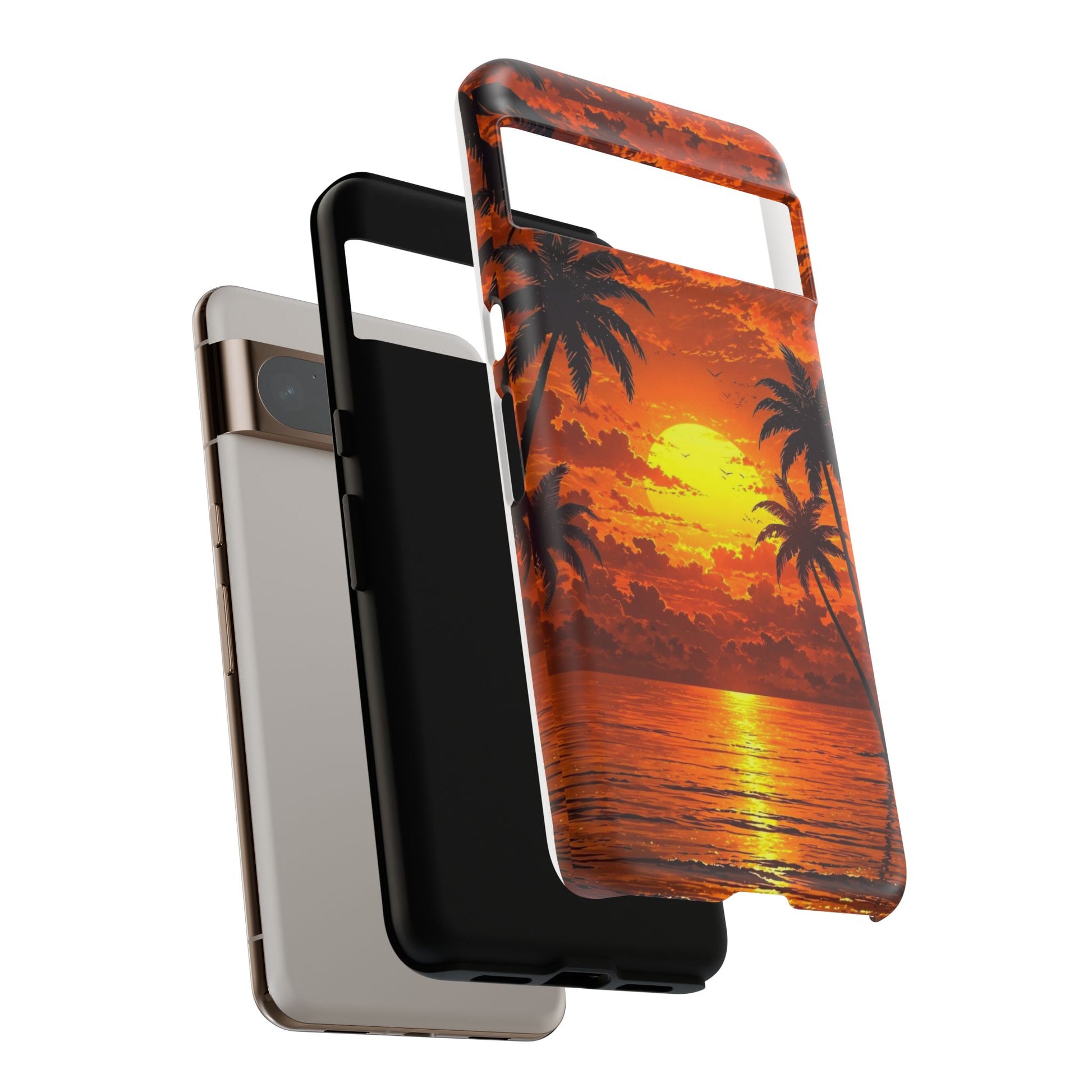 Beautiful Beach Sunset Tough Cases for iPhones, Samsung, and Pixel