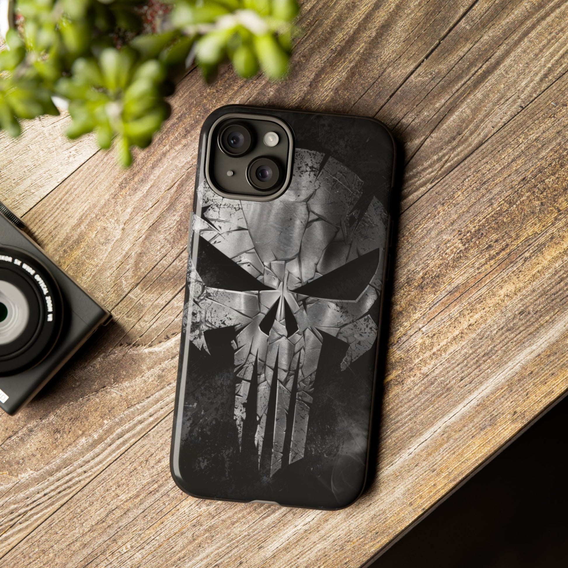 The Punisher Logo Art Tough Cases for iPhones, Samsung, and Pixel