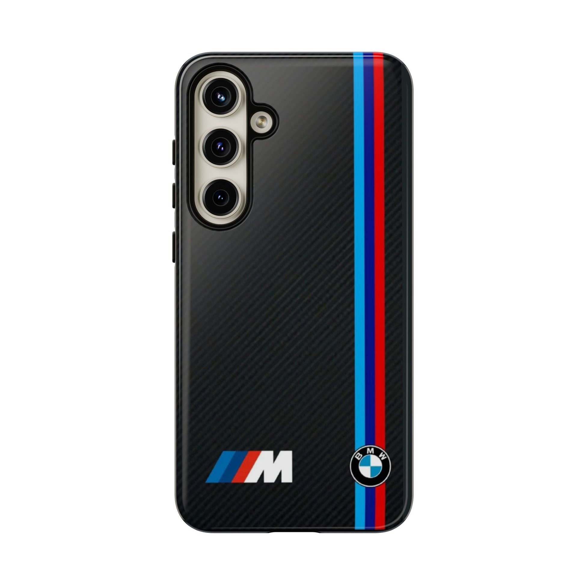 BMW M Stripes Carbon Fiber Design Tough Cases for iPhones, Samsung, and Pixel