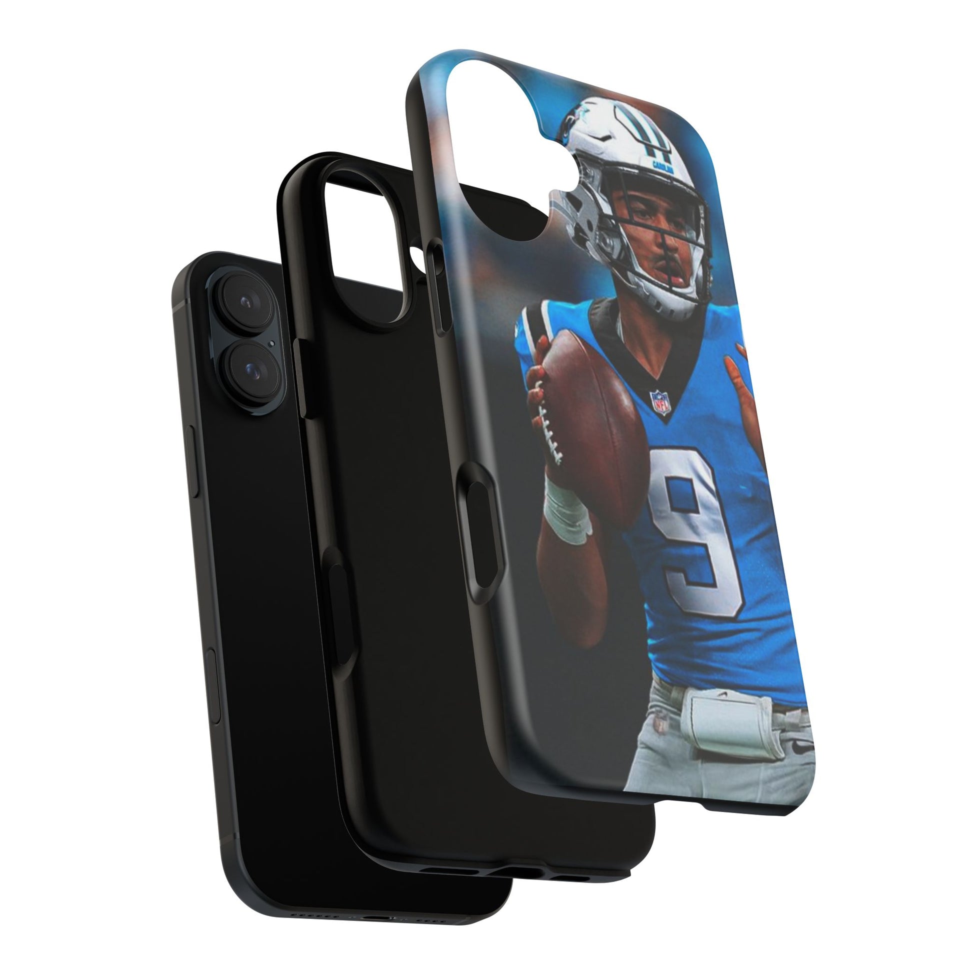 Carolina Panthers Bryce Young Football Tough Cases for iPhones, Samsung, and Pixel