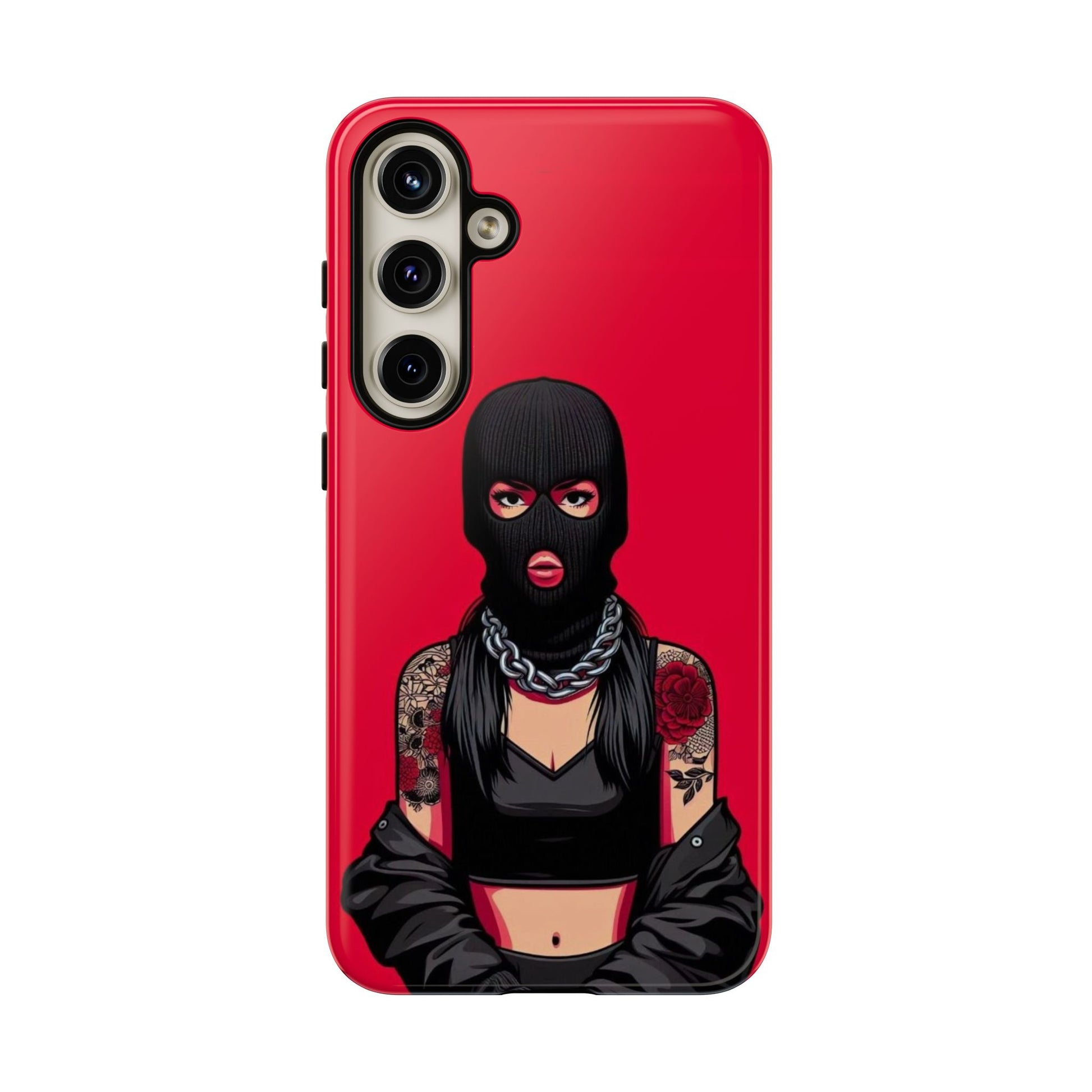 Thug Girl Red Design Tough Cases for iPhones, Samsung, and Pixel