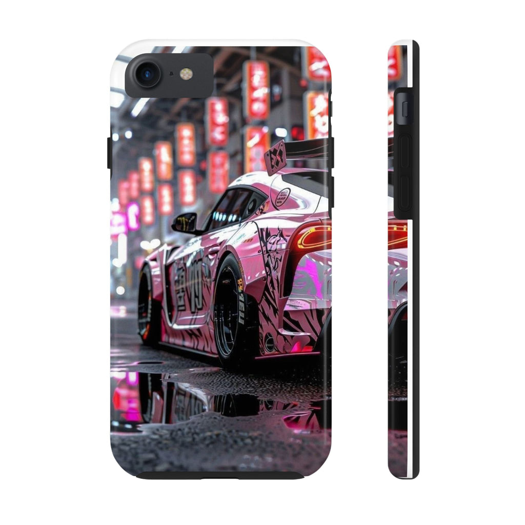 Pink Sports Car Tough Phone Cases for Iphones & Samsung Phones Durable