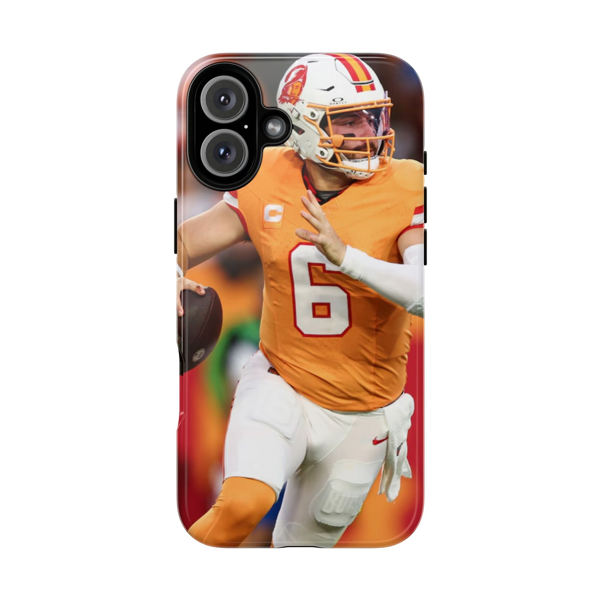 Tampa Bay Buccaneers Baker Mayfield Football Tough Cases for iPhones, Samsung, and Pixel
