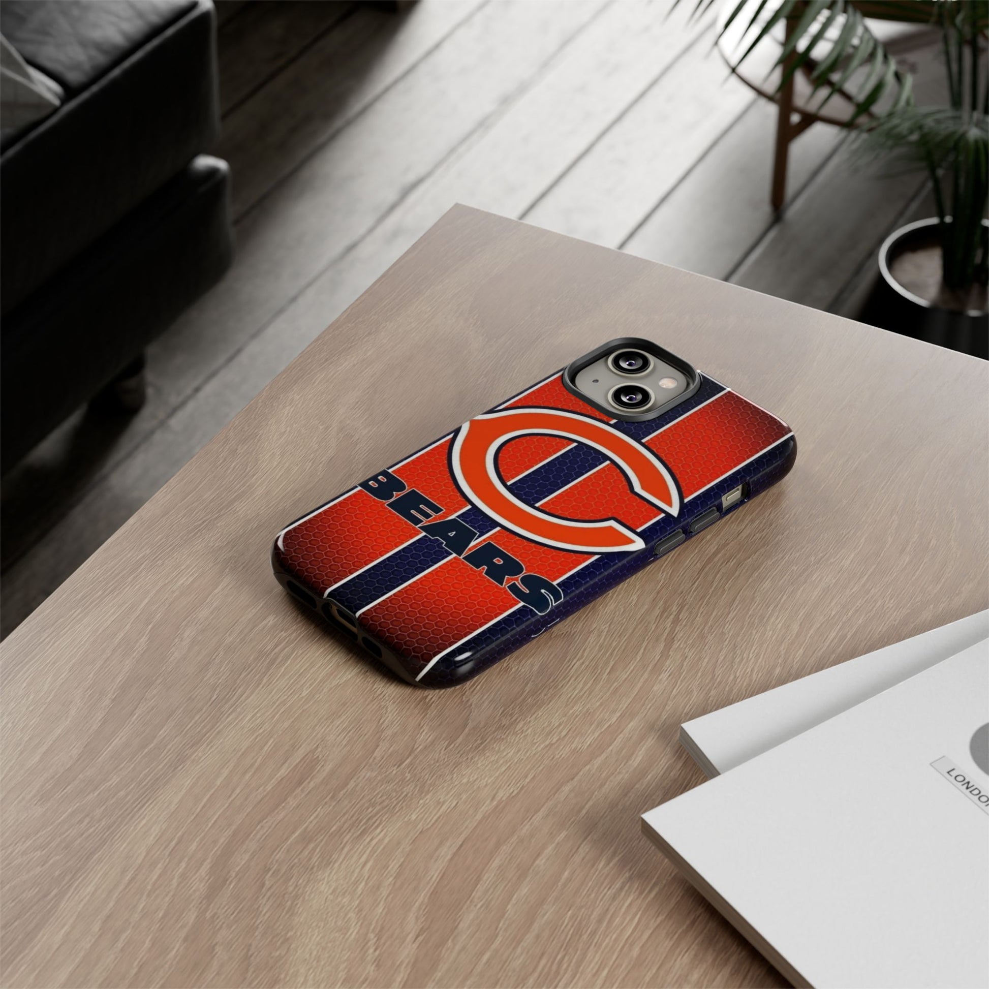 Chicago Bears Stripes Football Phone Case, Tough Cases for iPhones, Samsung, and Pixel