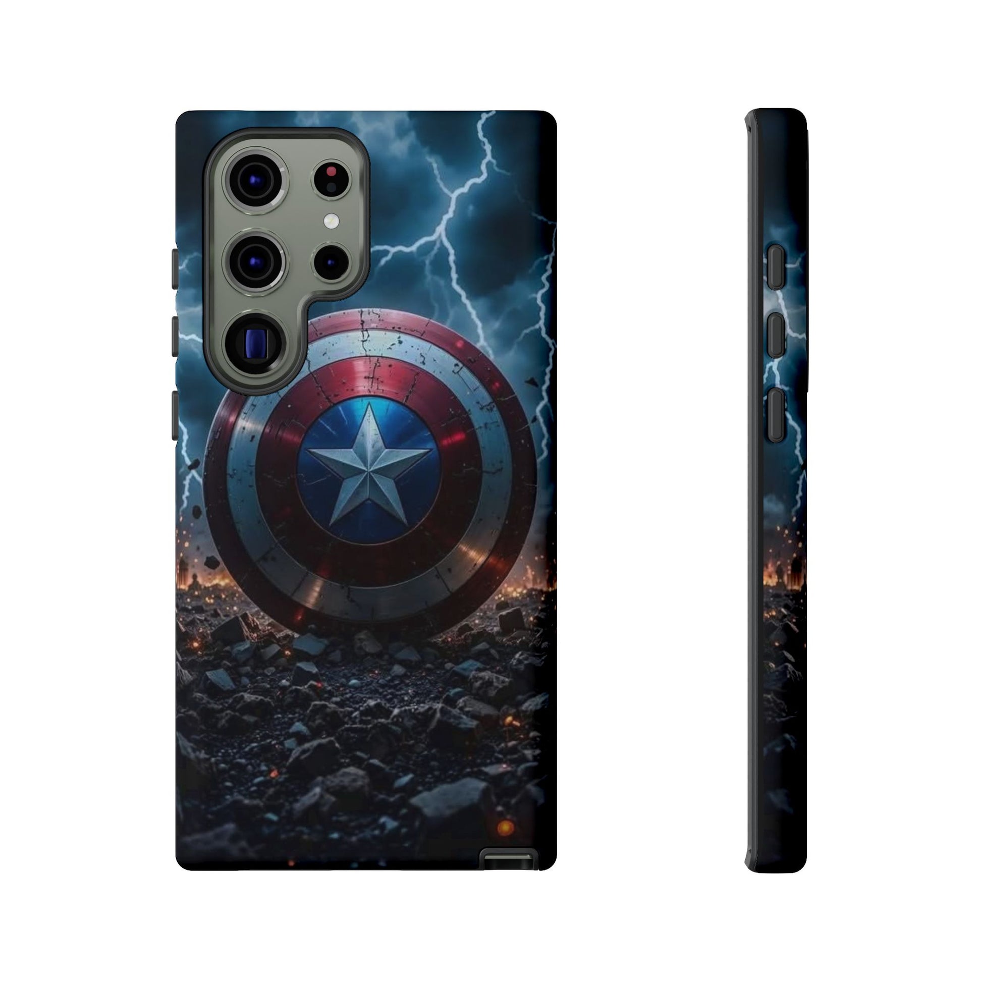 Captain America Shield Tough Cases for iPhones, Samsung, and Pixel