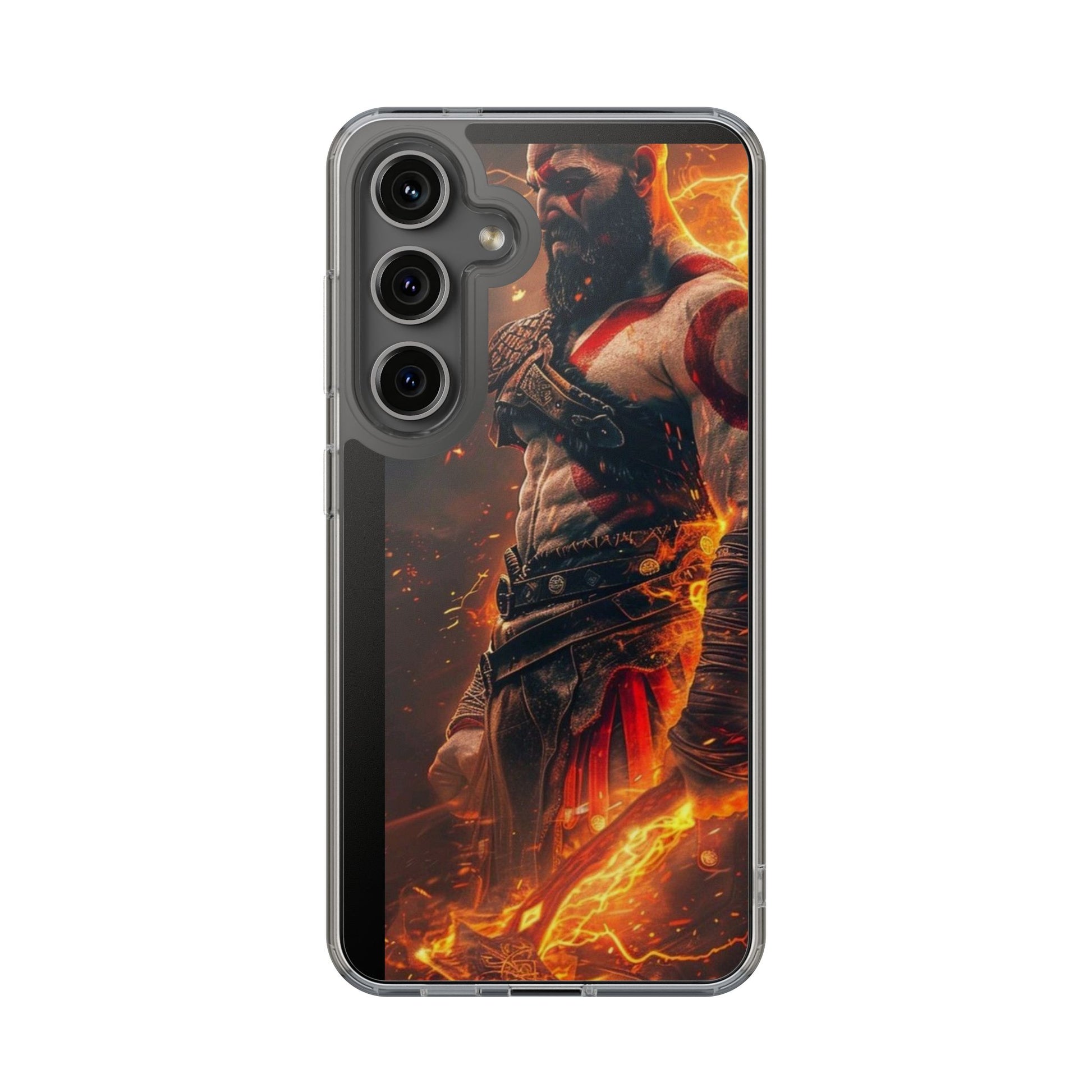 Kratos The God of War Inspired Design Clear Phone Cover
