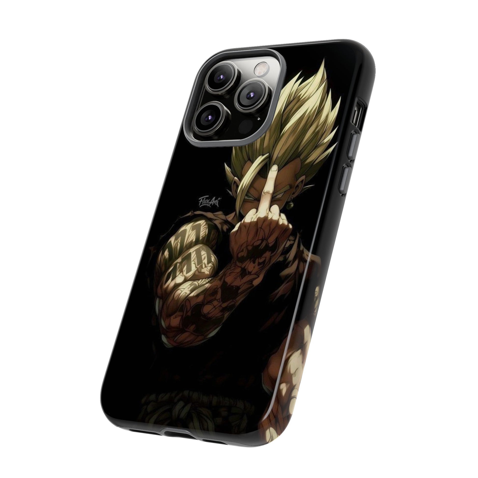 Middle Finger SS Goku Dragon Ball Z Tough Cases for iPhones, Samsung, and Pixel