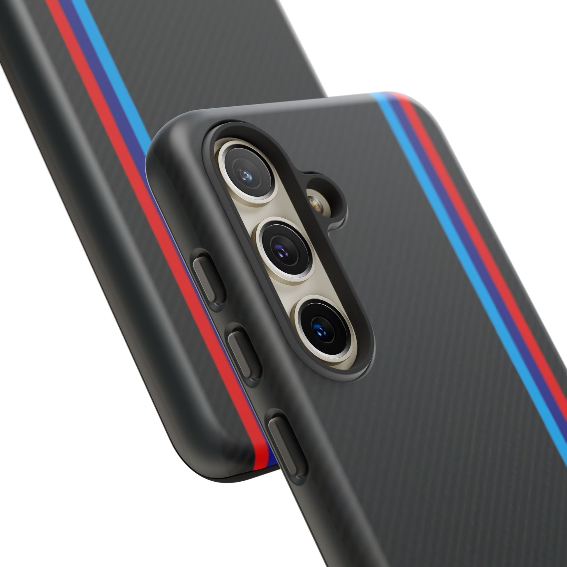 BMW M Stripes Carbon Fiber Design Tough Cases for iPhones, Samsung, and Pixel