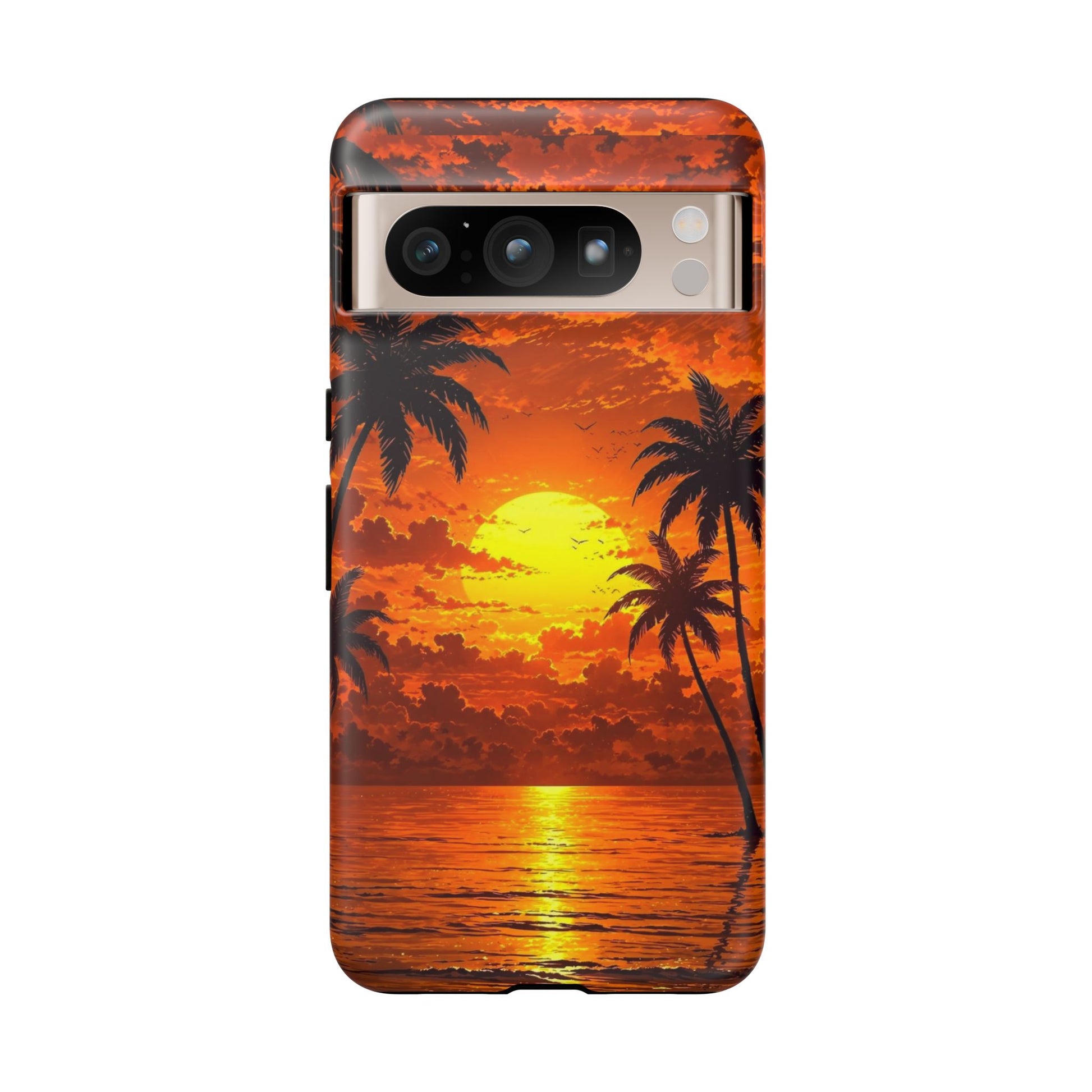 Beautiful Beach Sunset Tough Cases for iPhones, Samsung, and Pixel