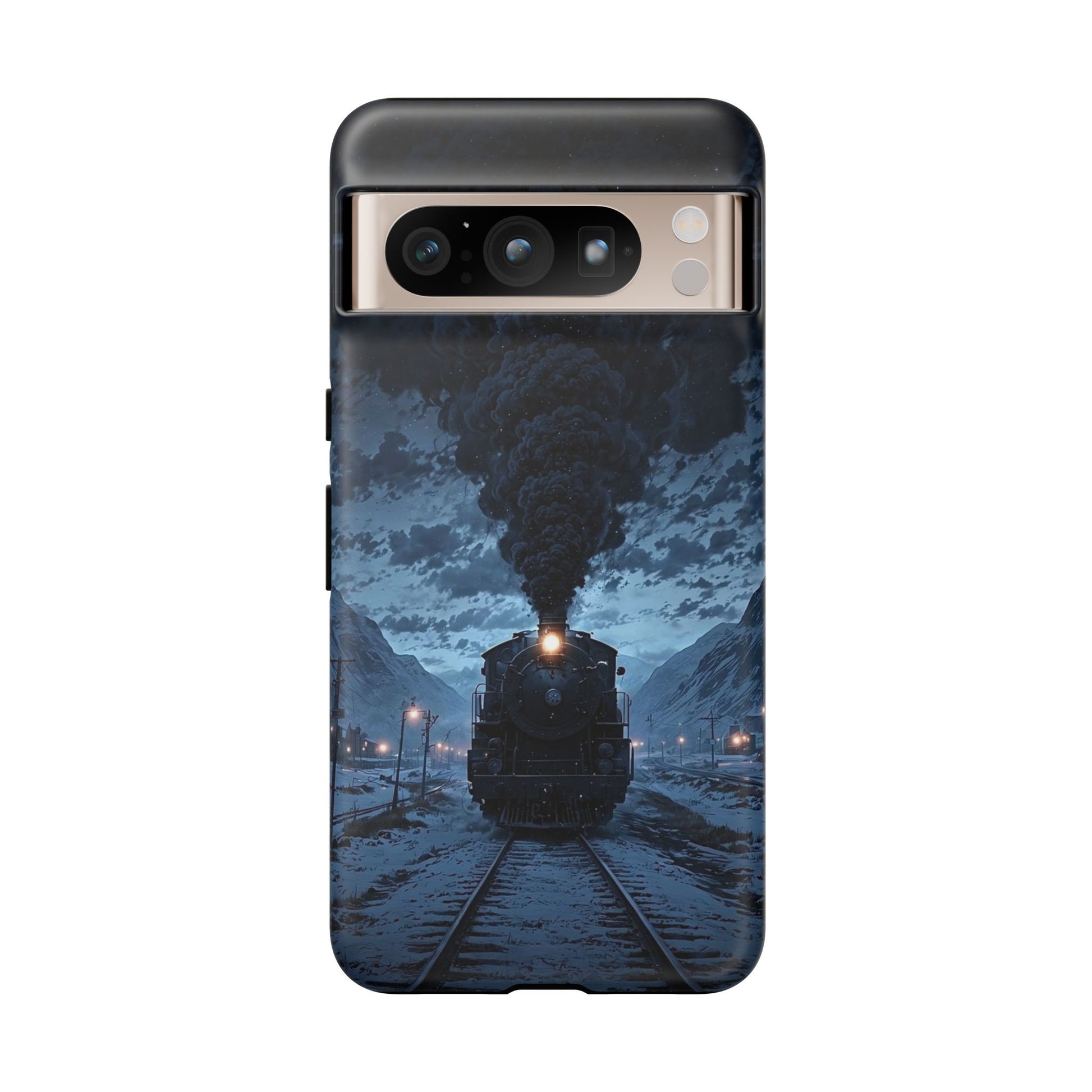 Steam Engine Train Themed Tough Cases for iPhones, Samsung, and Pixel
