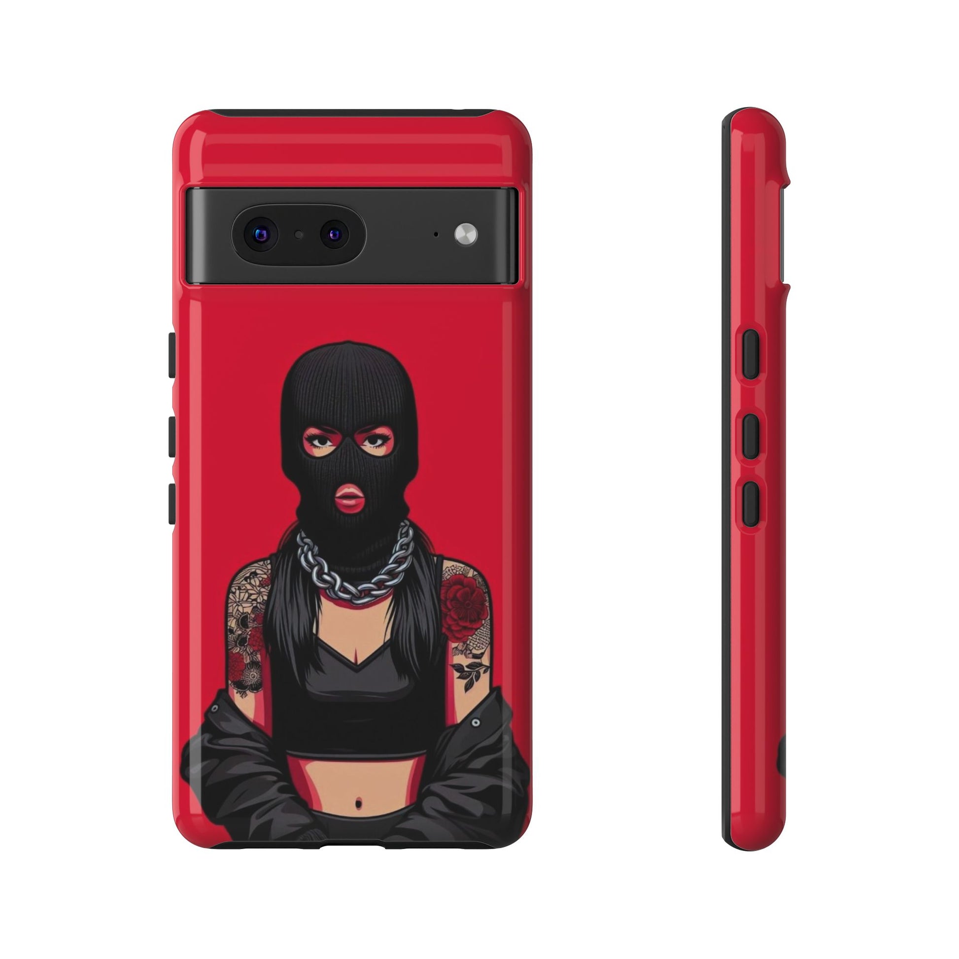 Thug Girl Red Design Tough Cases for iPhones, Samsung, and Pixel