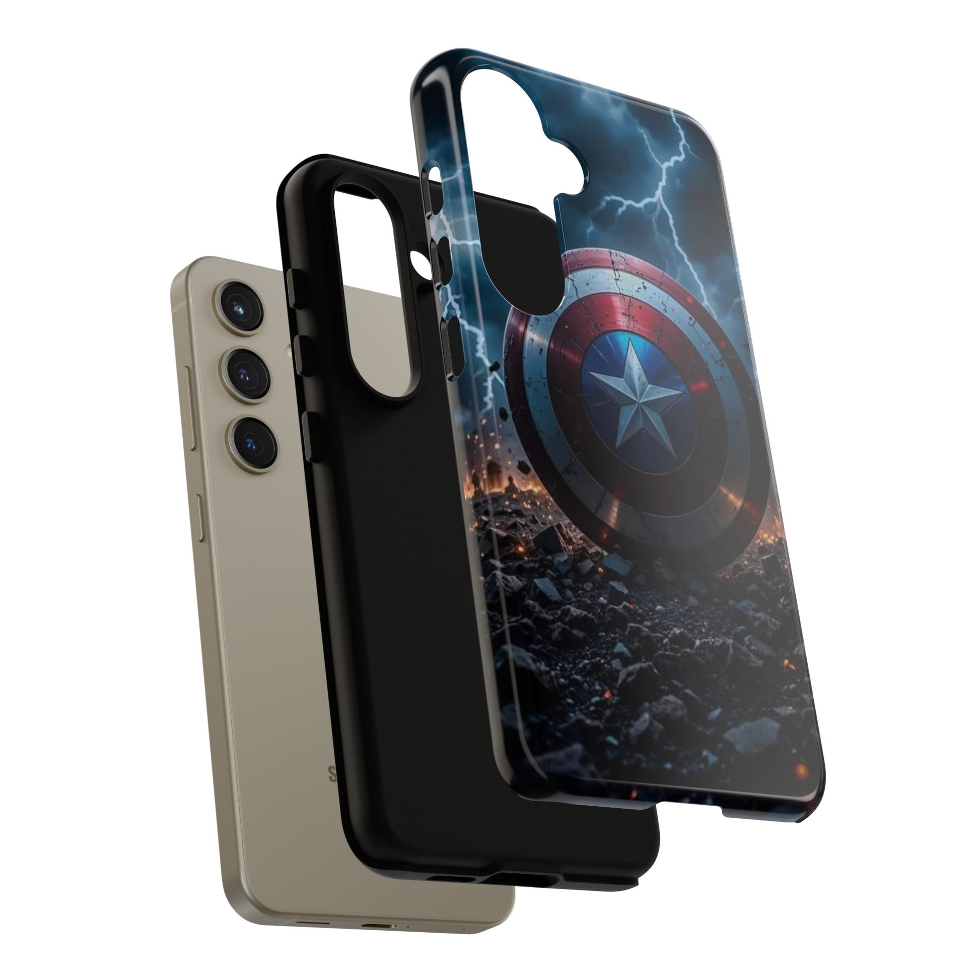Captain America Shield Tough Cases for iPhones, Samsung, and Pixel