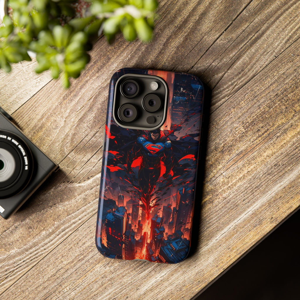 Anime Superman Tough Cases for iPhones, Samsung, and Pixel