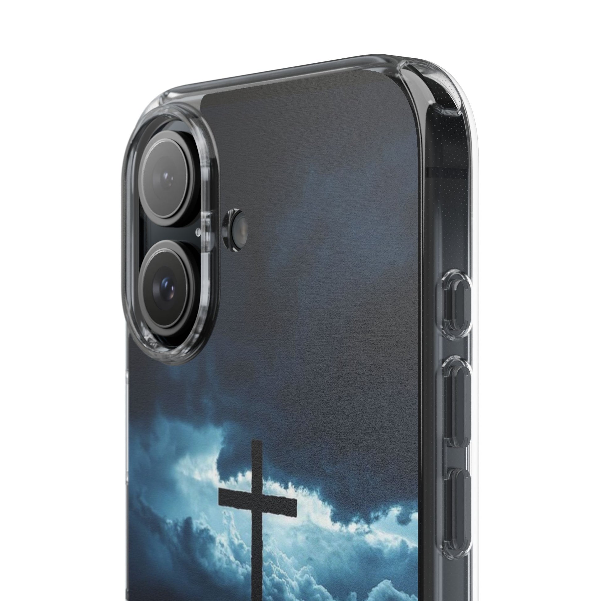 Christian Cross Storm Clear Case - Religious iPhone Samsung Cover, Faith Phone