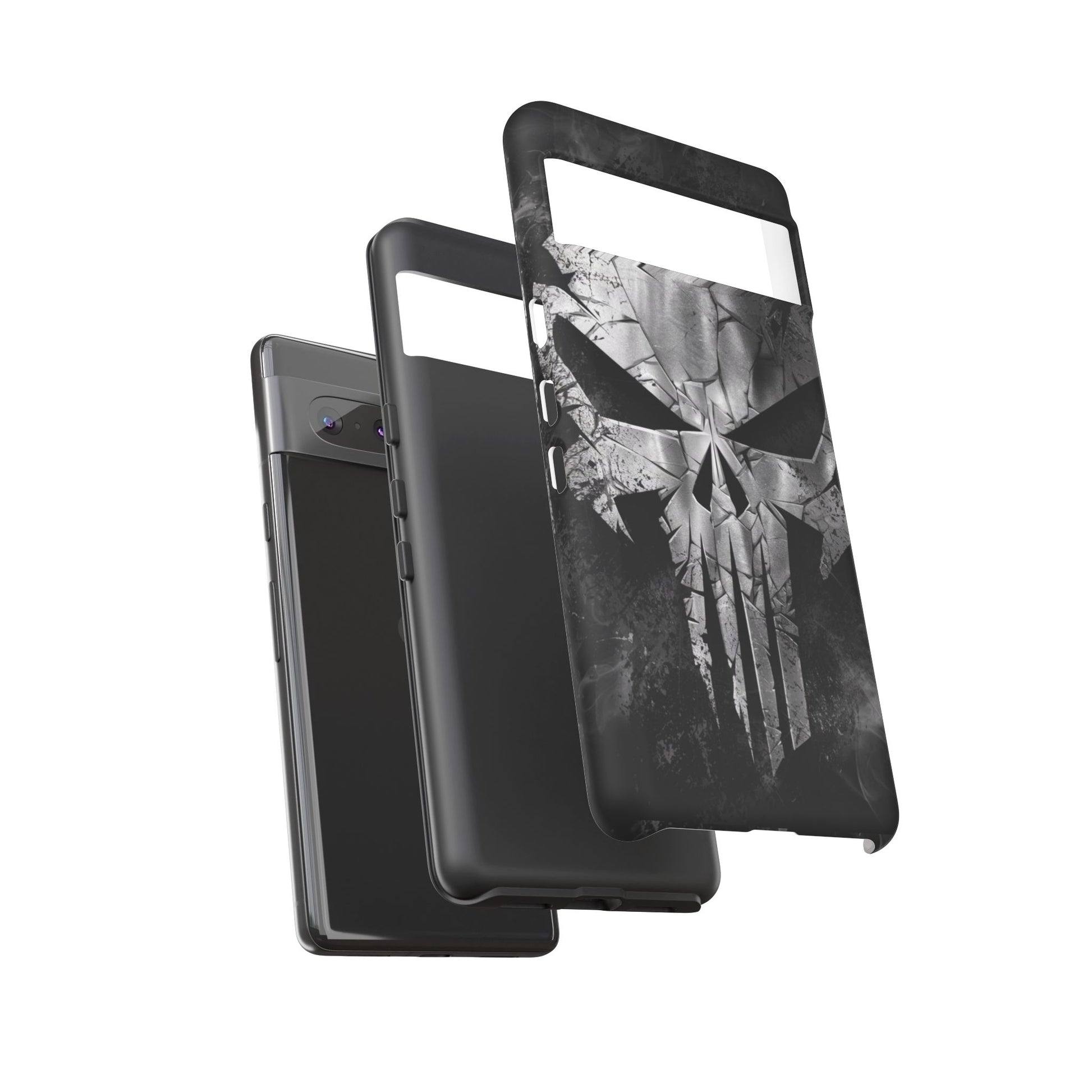 The Punisher Logo Art Tough Cases for iPhones, Samsung, and Pixel