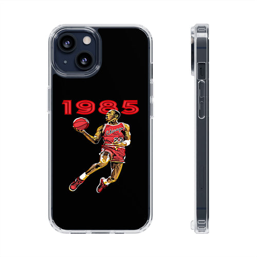 1985 Jordan Slam Dunk themed Basketball Inspired design Clear Phone Cases