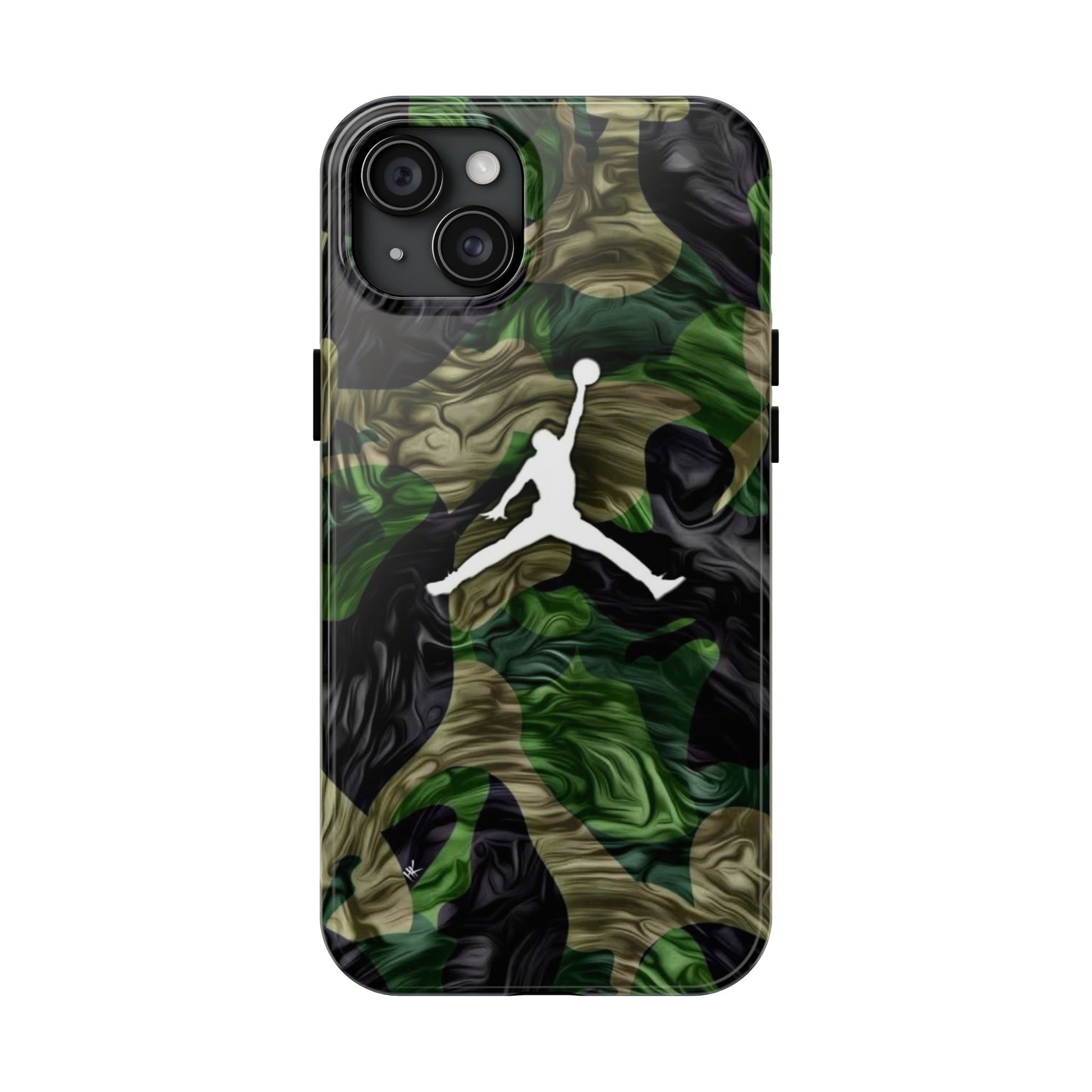 Green camouflage Jumpman Theme Phone Cases for Iphones & Samsung Phones