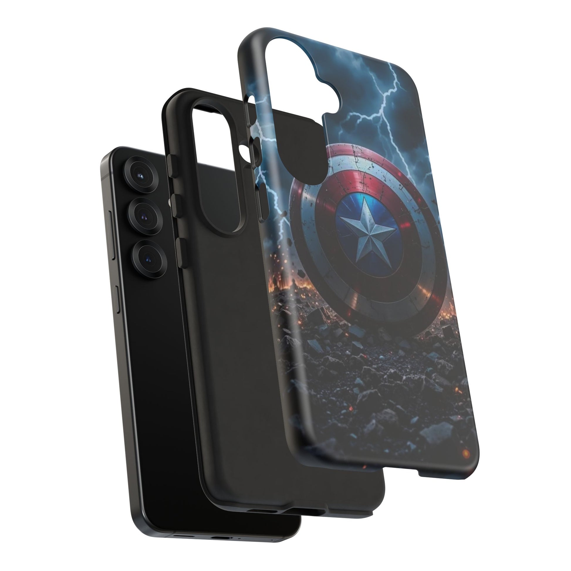 Captain America Shield Tough Cases for iPhones, Samsung, and Pixel